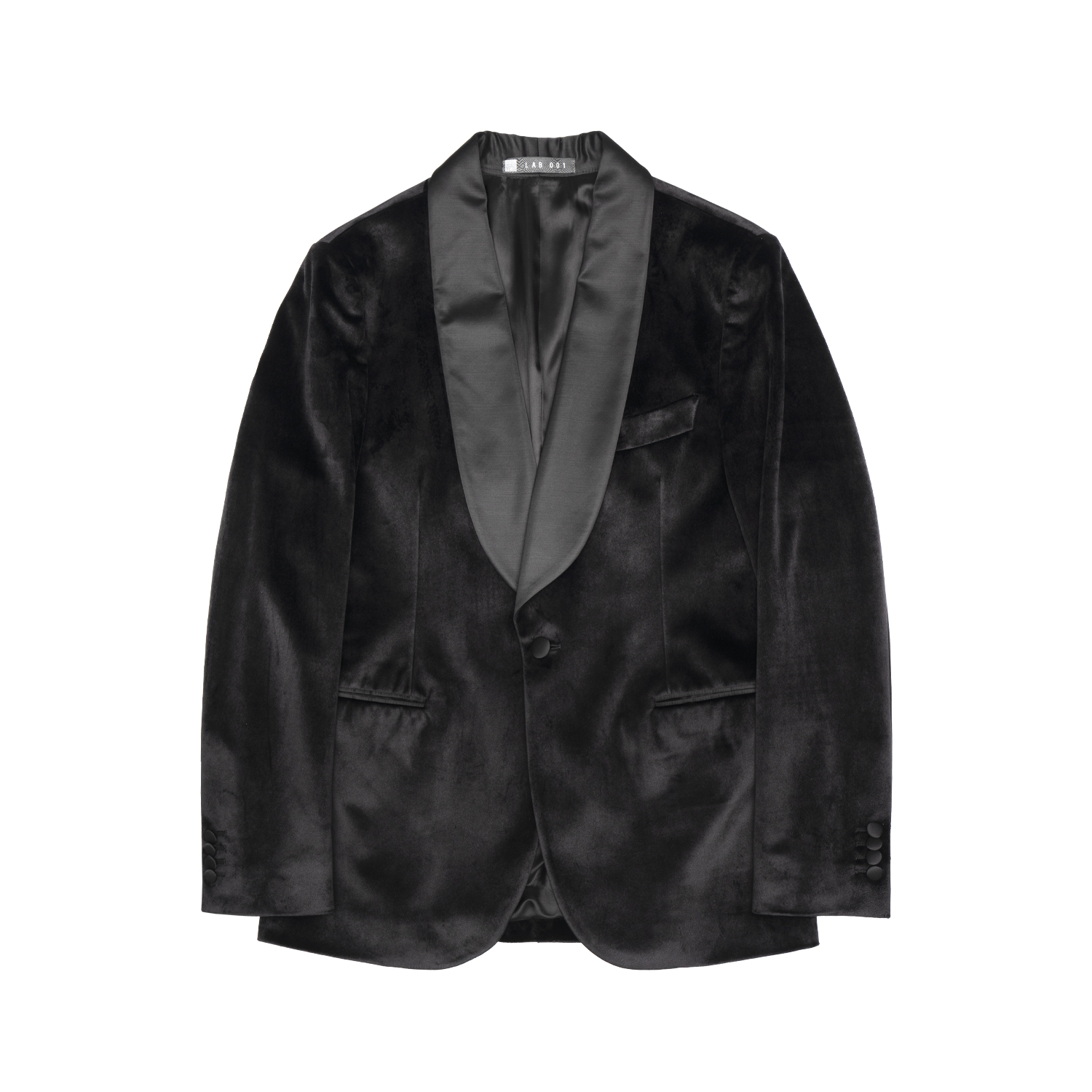 Lab001 Jacket Man  Smoking Rever In Satin Planned In Black