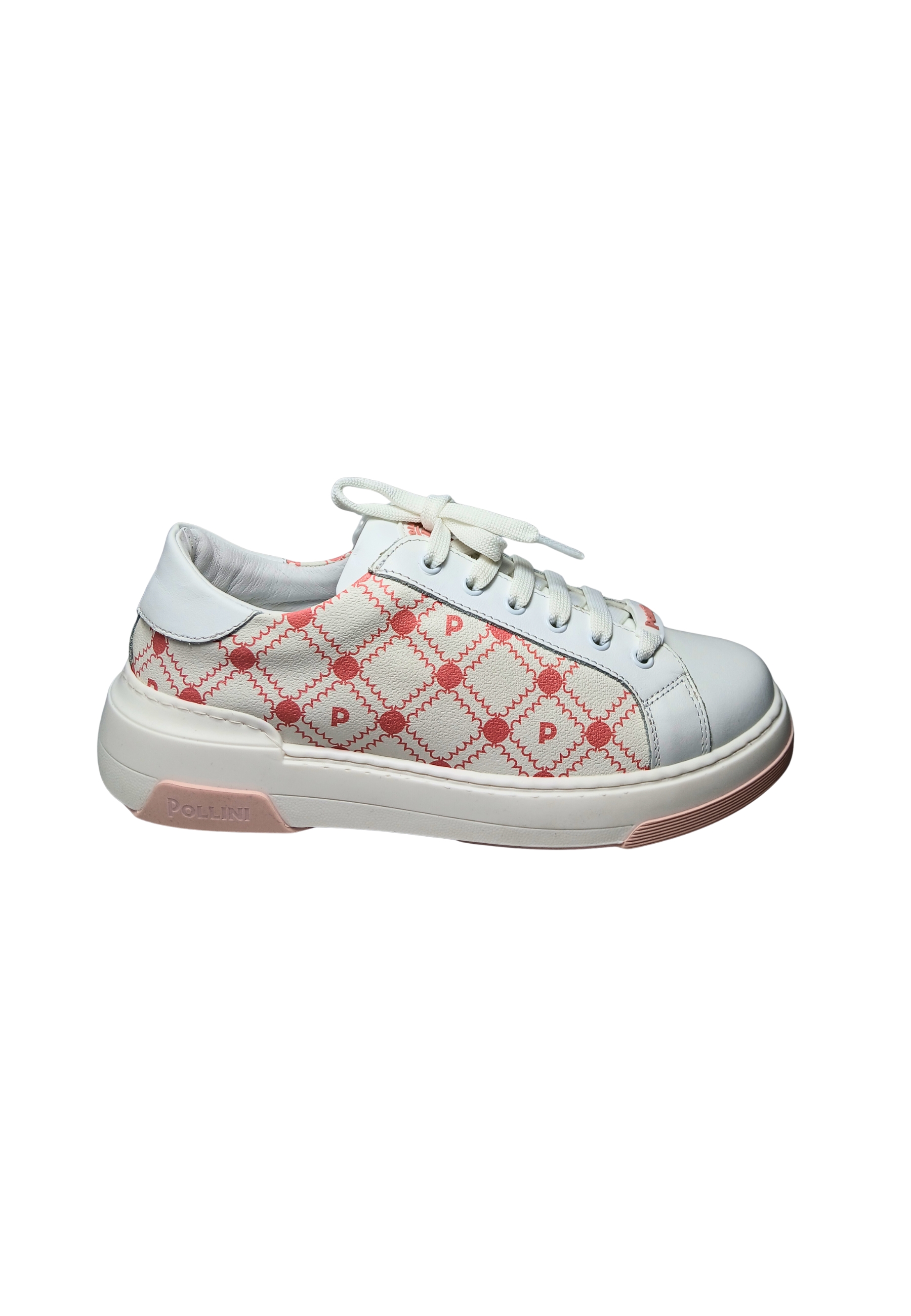sa15054G9evte10B Pollini Frauen weiBes Leder