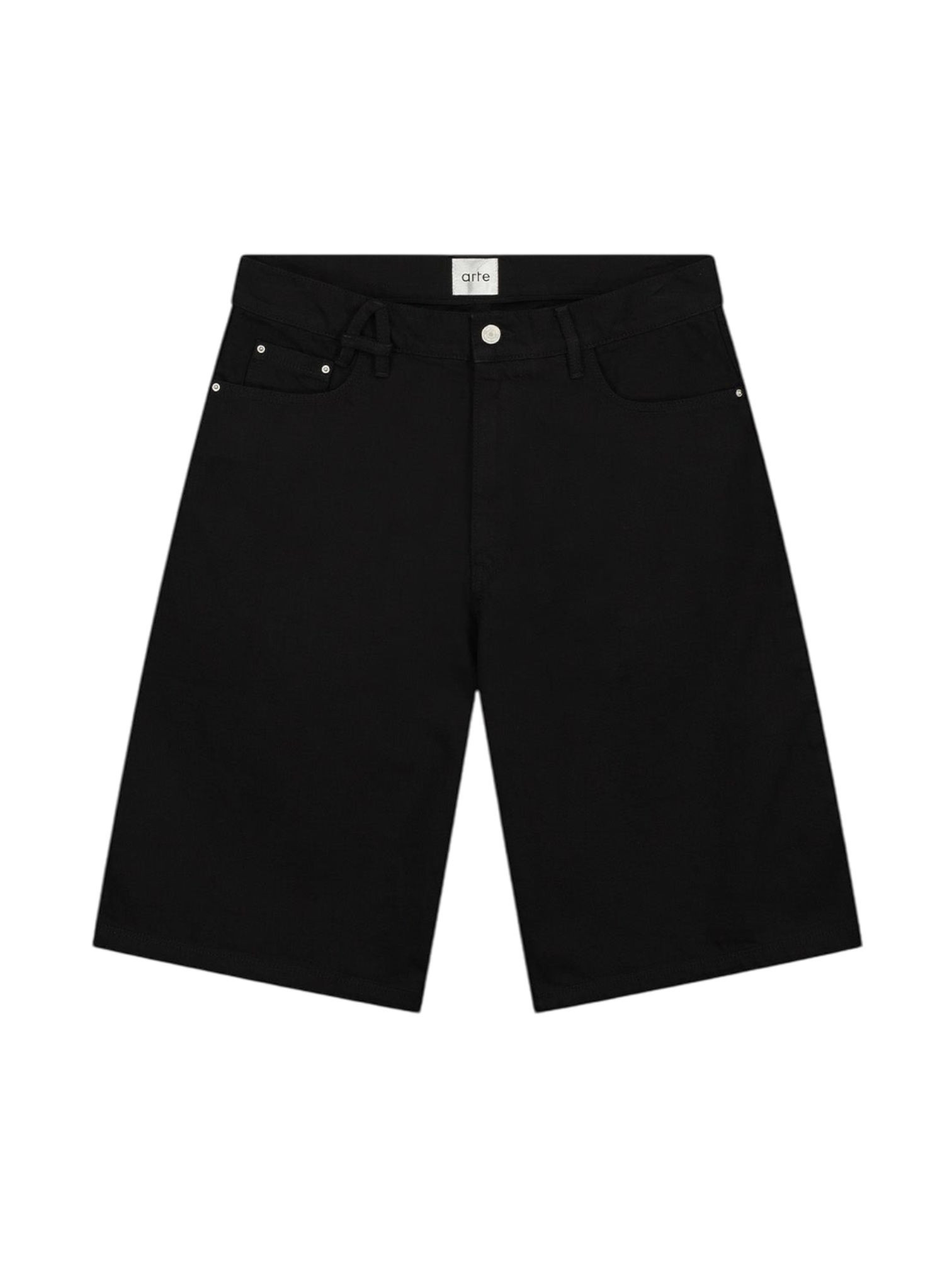 Arte Antwerp Belt detail shorts di jeans - black