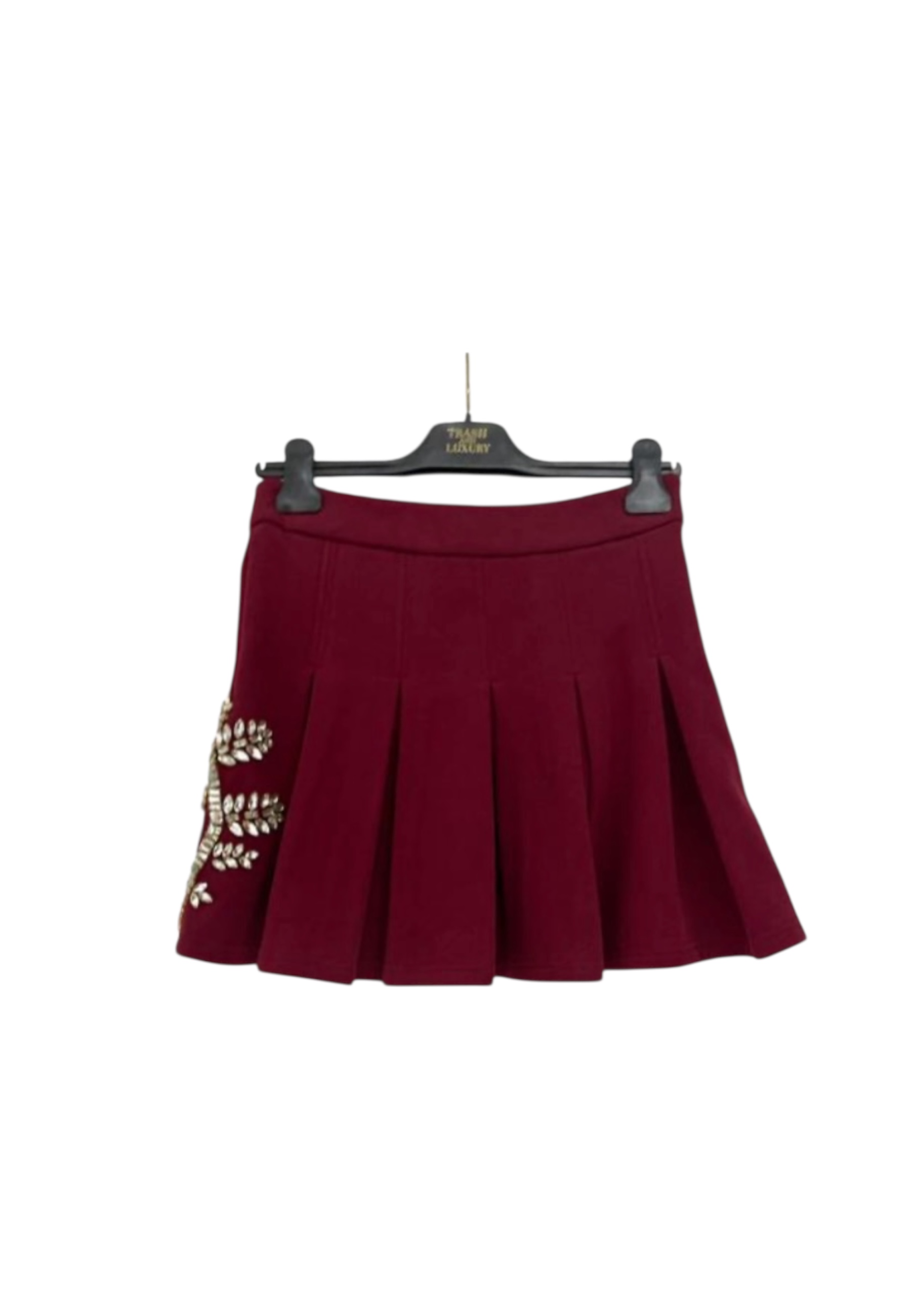 Miniskirt ribbed velvet Woman Trash And Luxury with applications