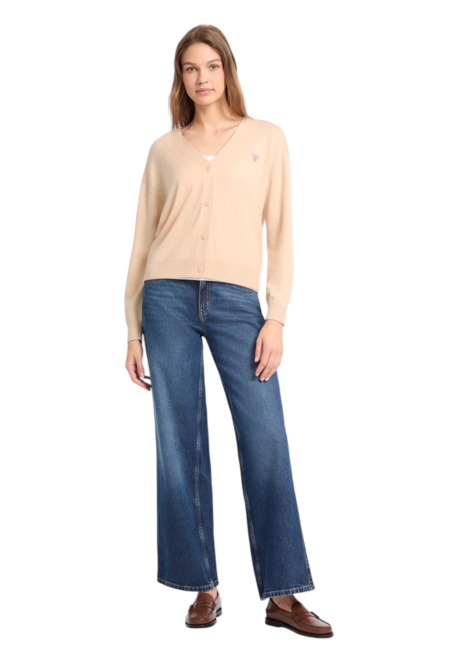 Cardigan mini logo triangle Woman Guess Jeans