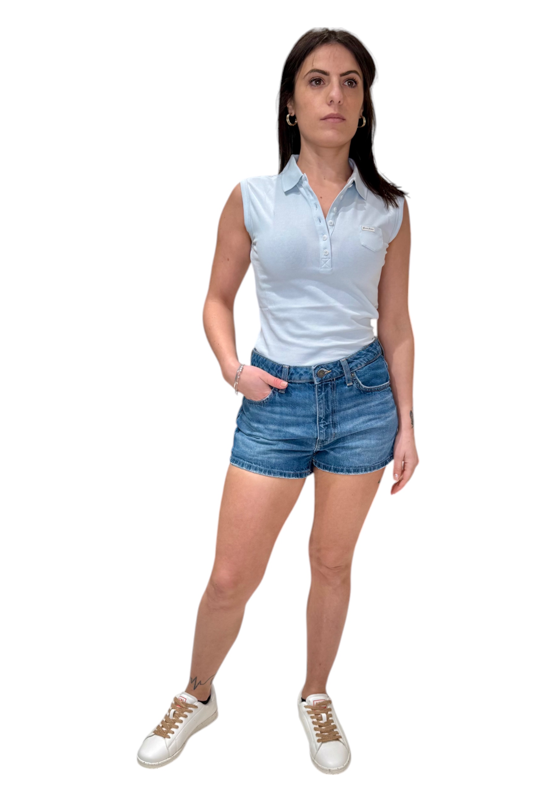 Guess Jeans Shorts Woman  In Blue