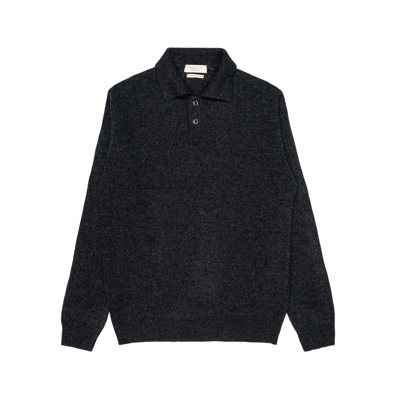 Men Wool & Co Shirt 2 Bot. Grey