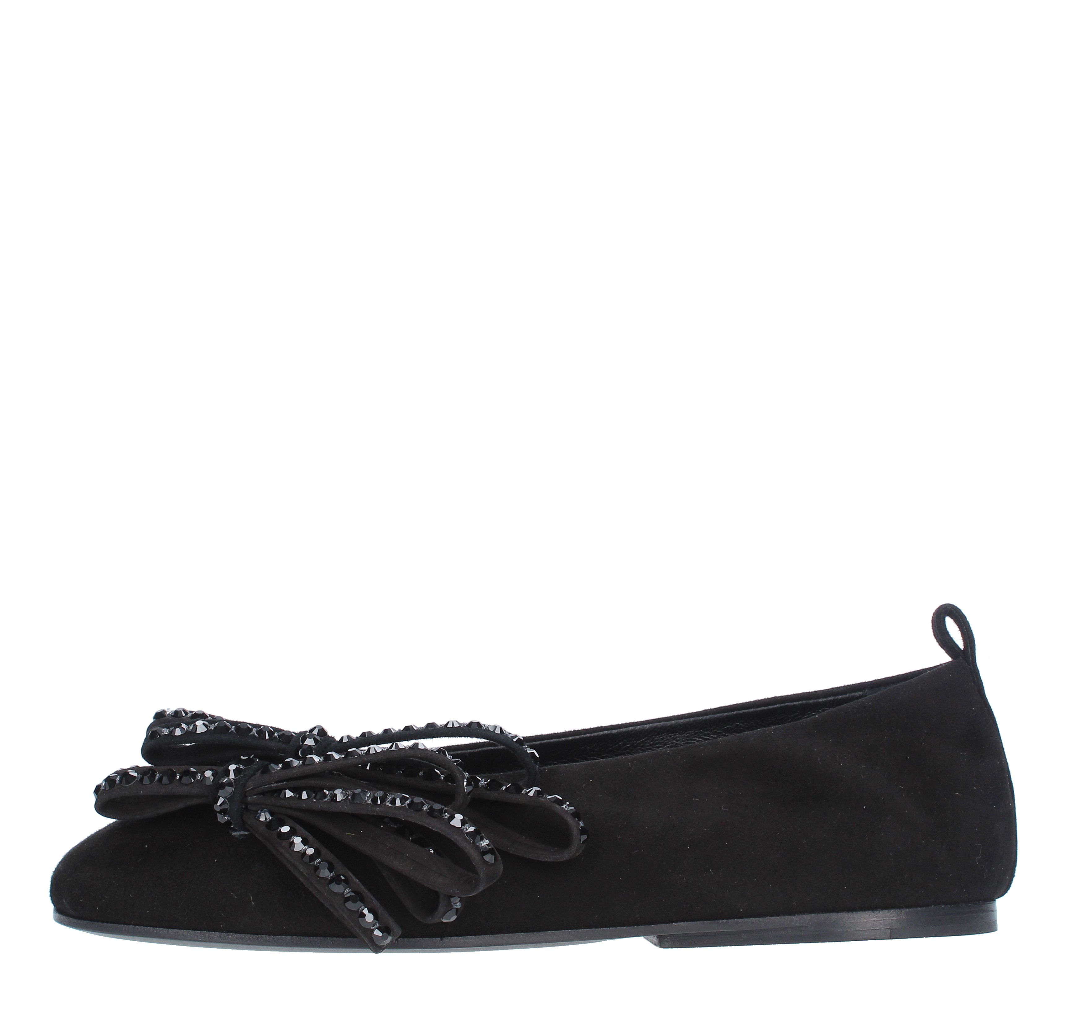 Eddy Daniele Flat Shoes Black In White