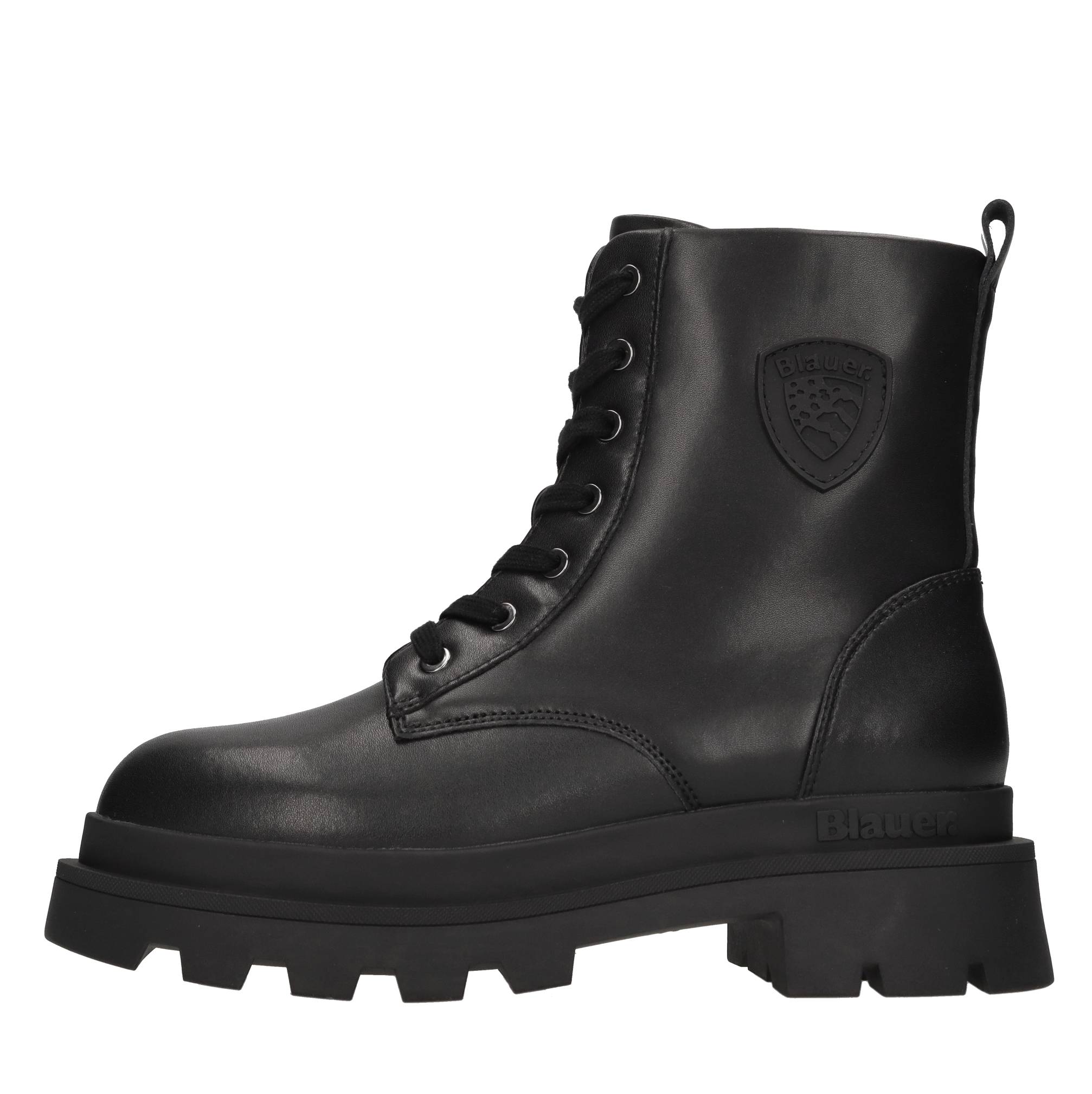 Blauer Stiefel schwarz