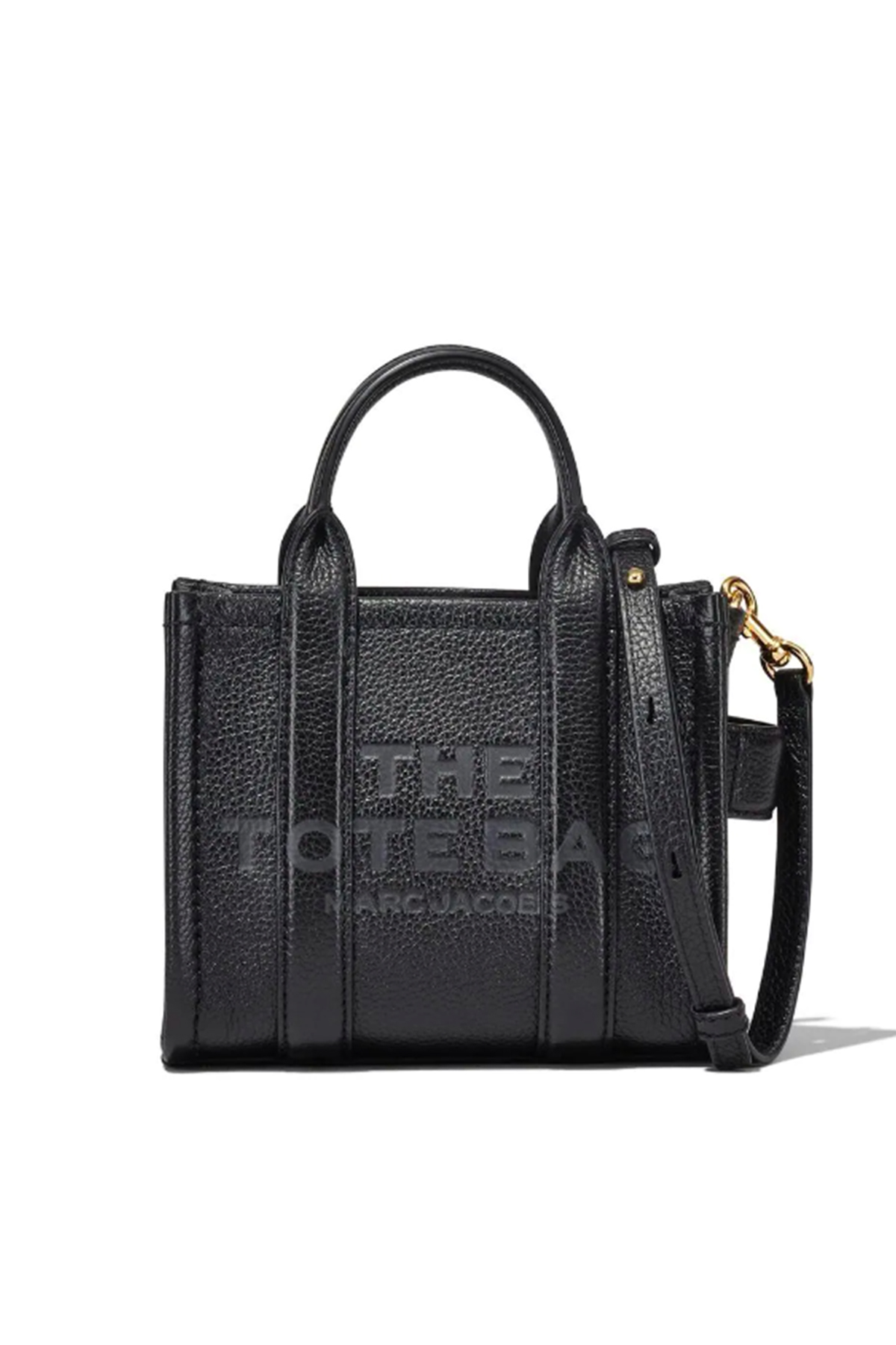 Marc Jacobs The Logo Grained Leather Tote Bag In Black