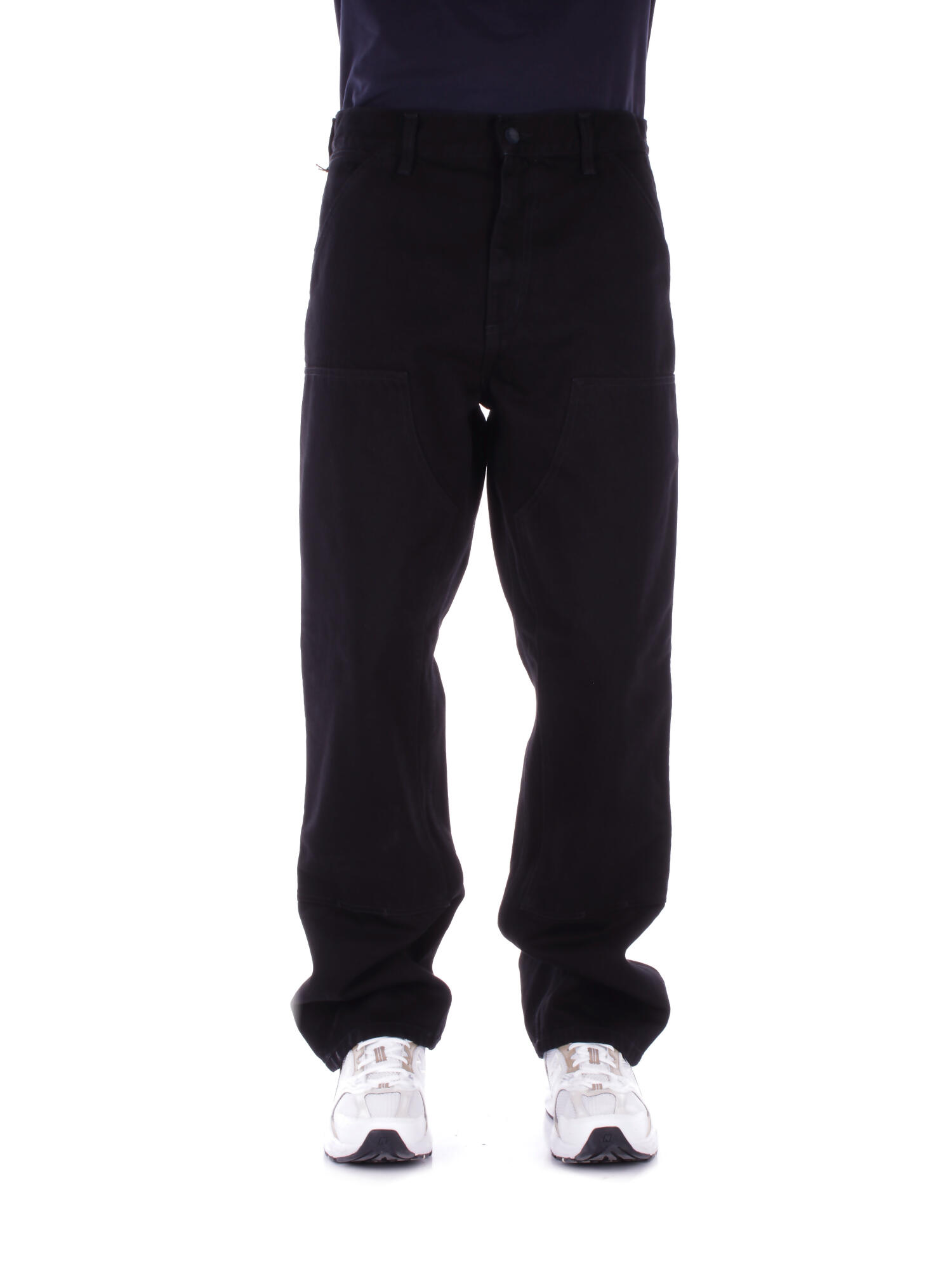 Carhartt Wip Single Knee Jeans In Black Rinsed Nero