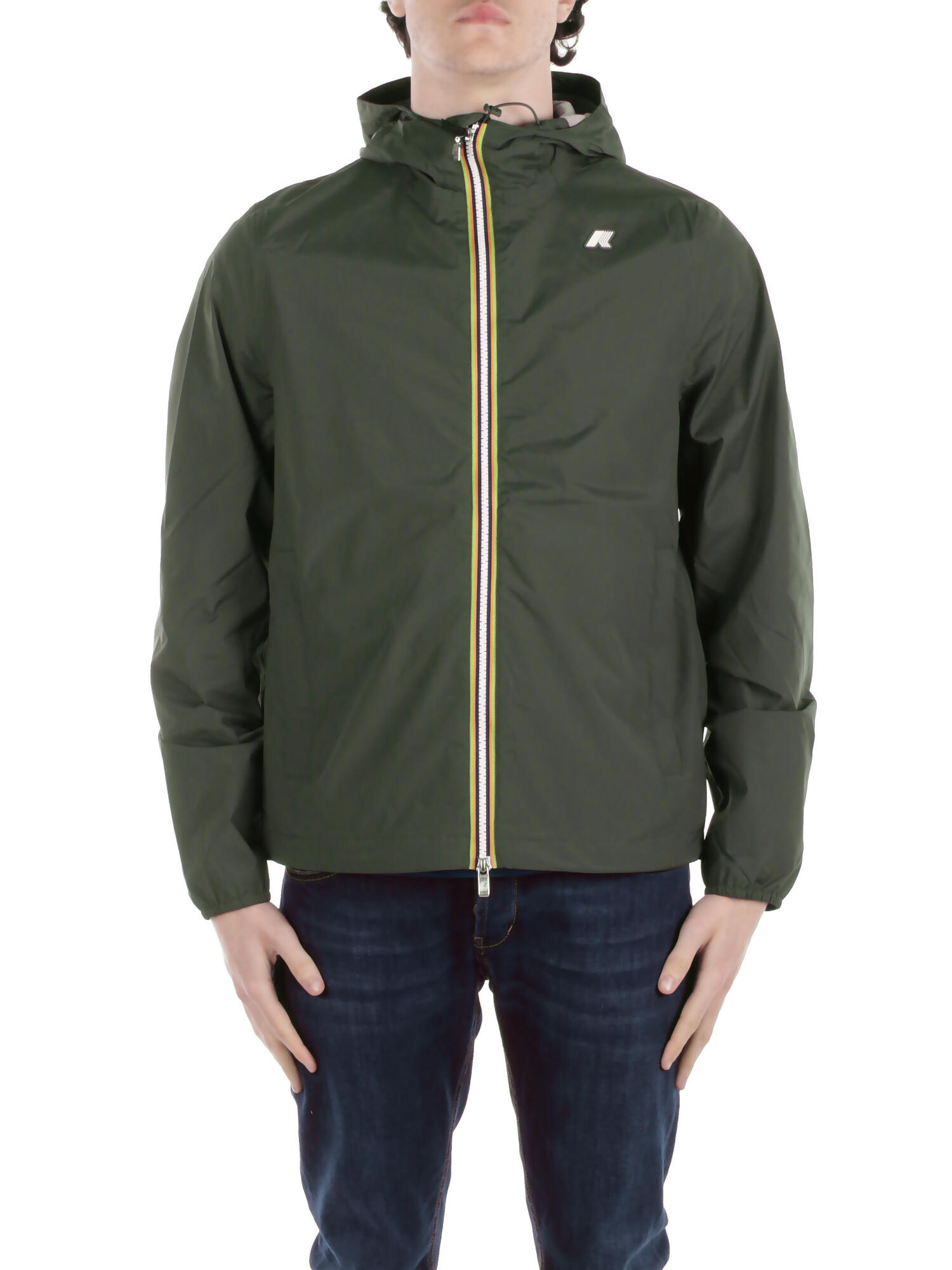 K-way Coats In Green Black Verde