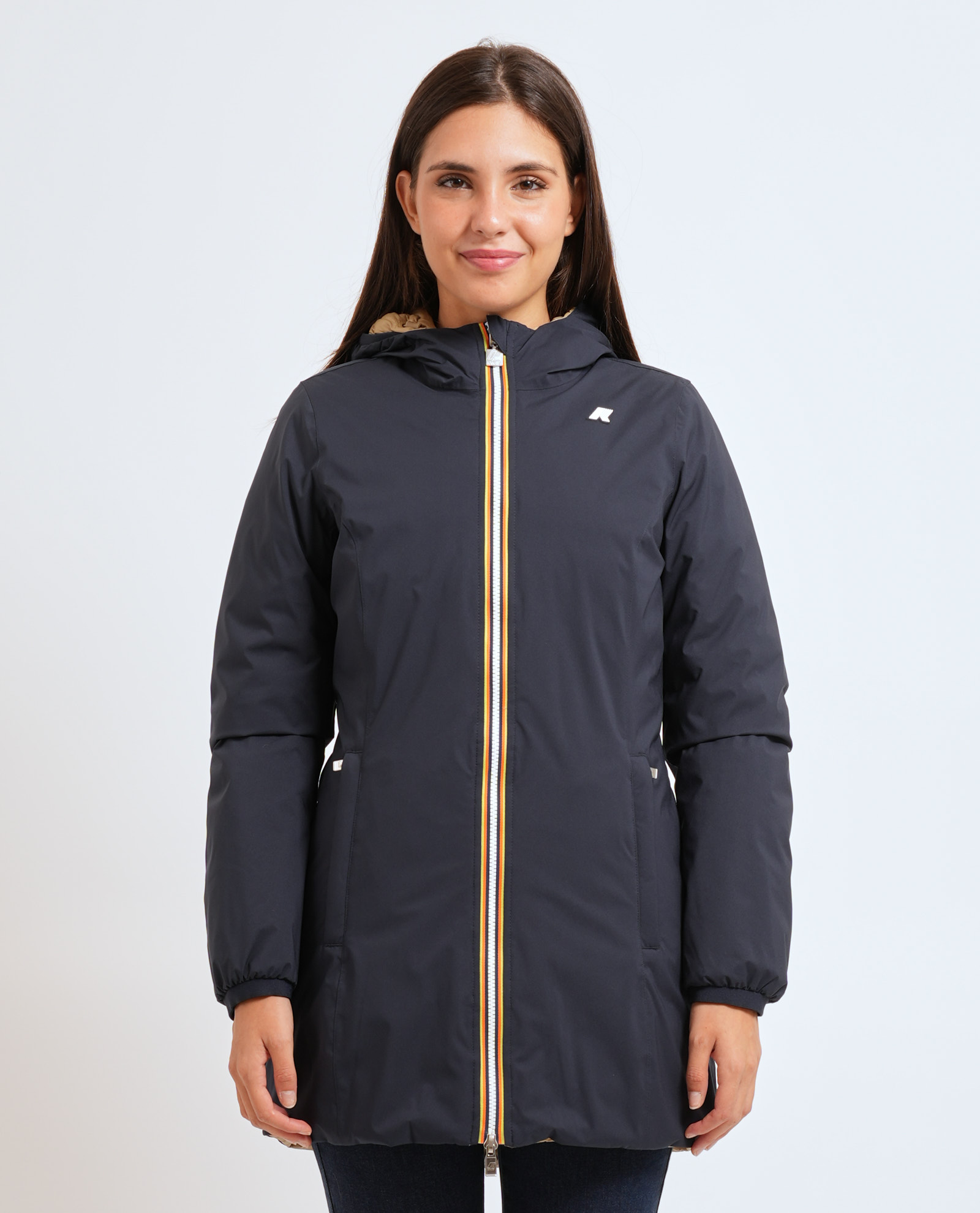 K-way Coats In Blu Blu E Verdi