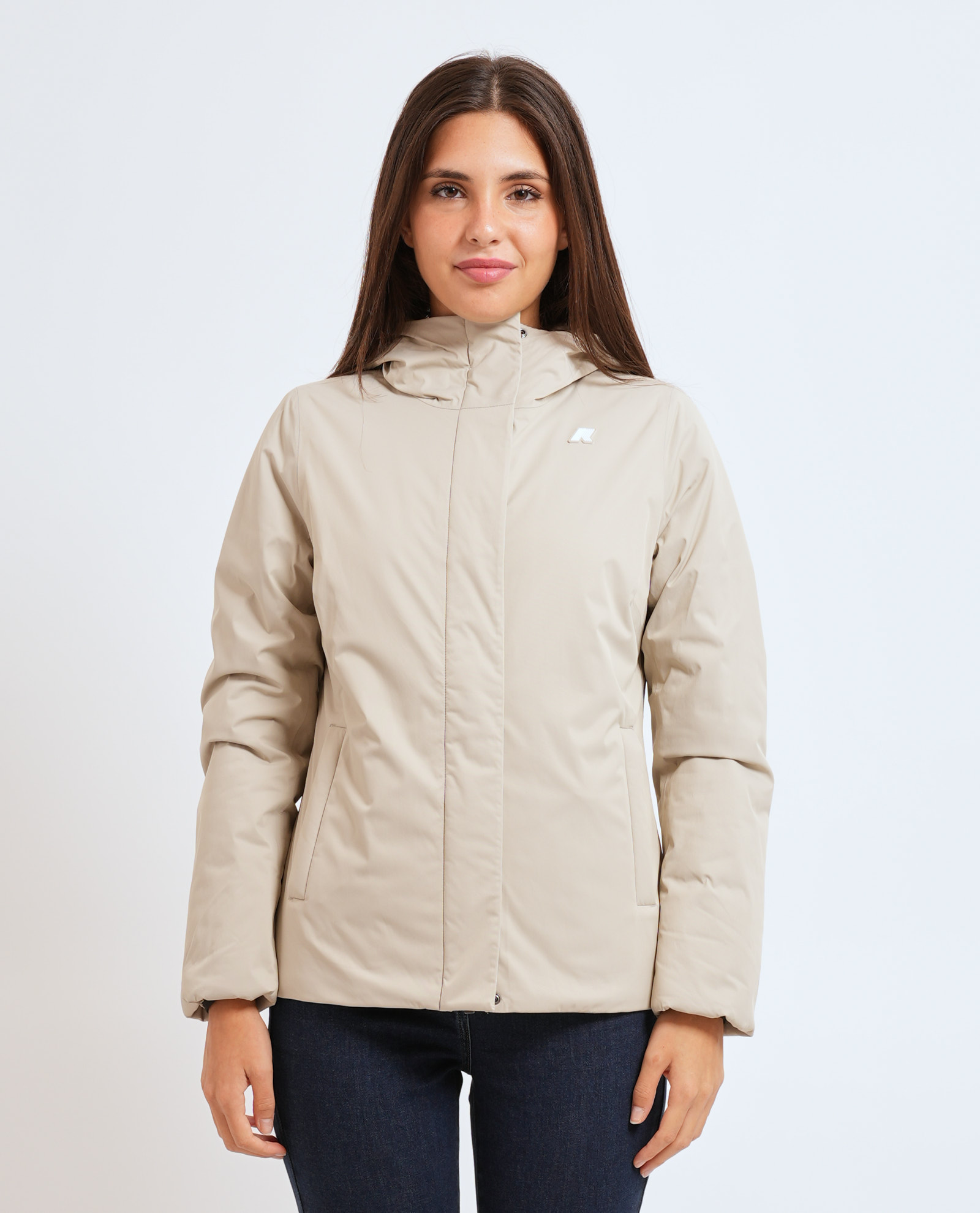 K-way Coats In Beige Chari