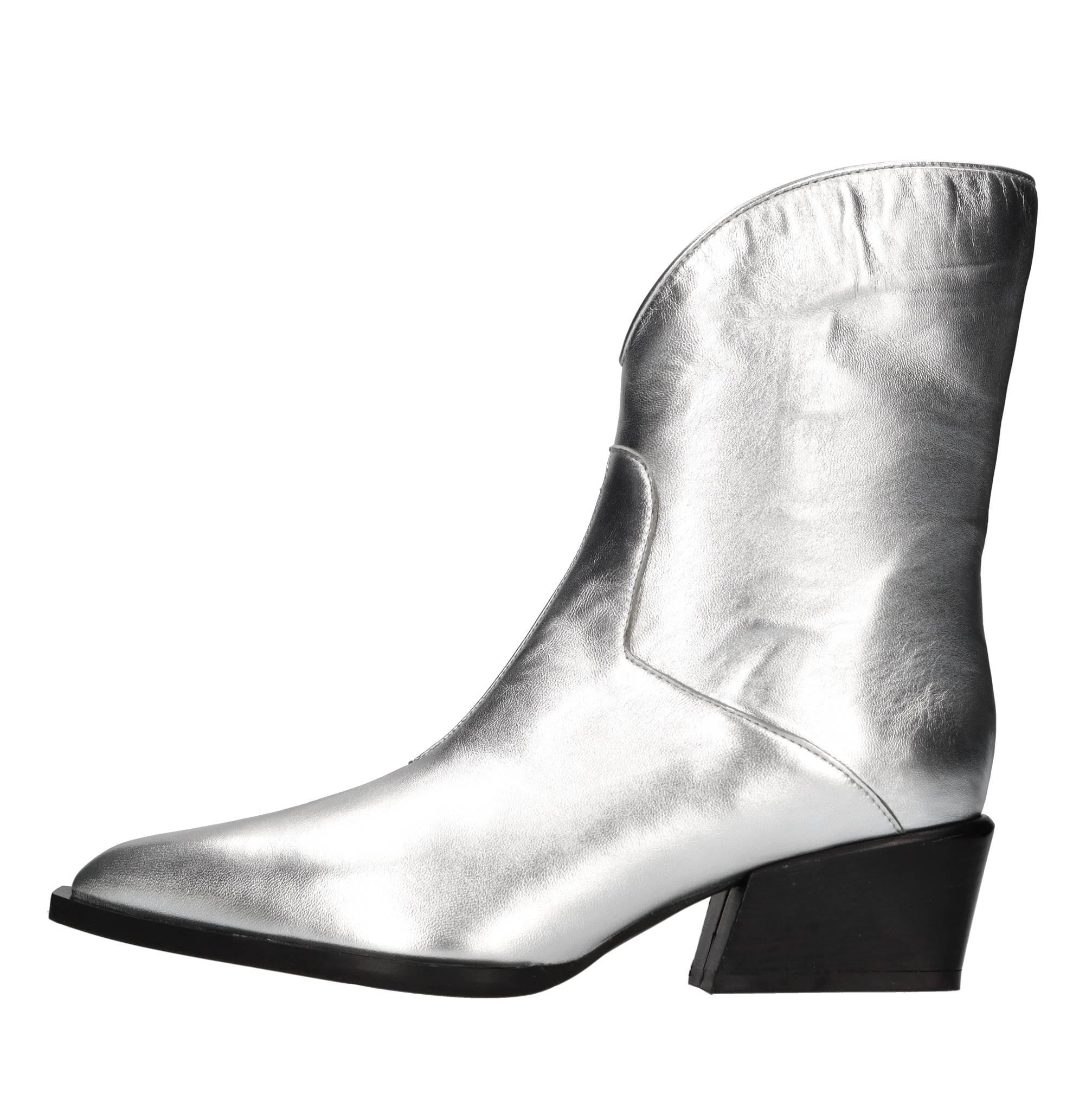 poeve Poeve Damenstiefel mit Fellfutter, argento metallici e grigi