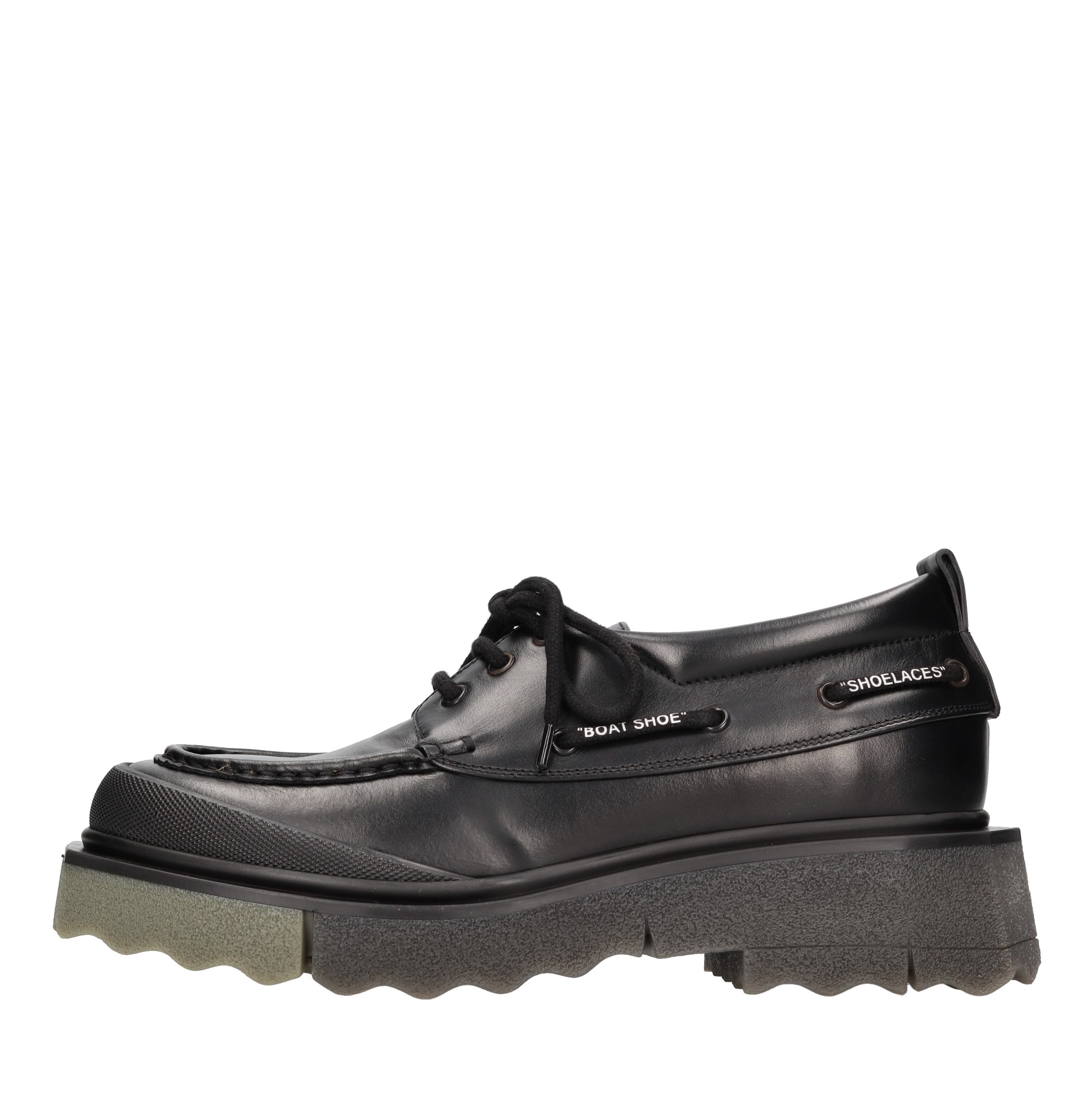 Off-white San Diego Leather Lace-up Shoes In Nero Neri E Grigi