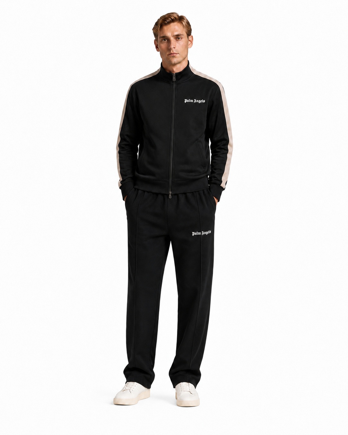 Palm Angels Schwarze weiBe Hose
