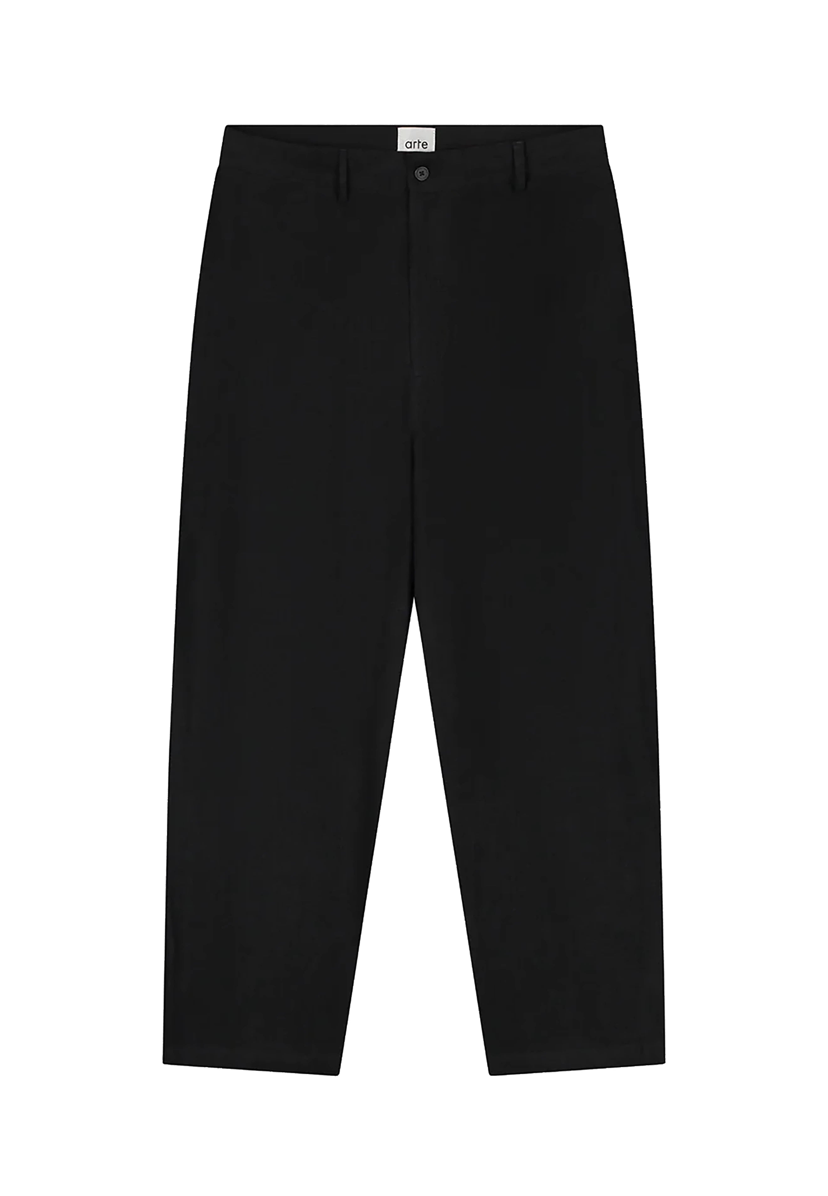 arte Herren Lange Hosen Leinen Anzug Hose Schwarz, black