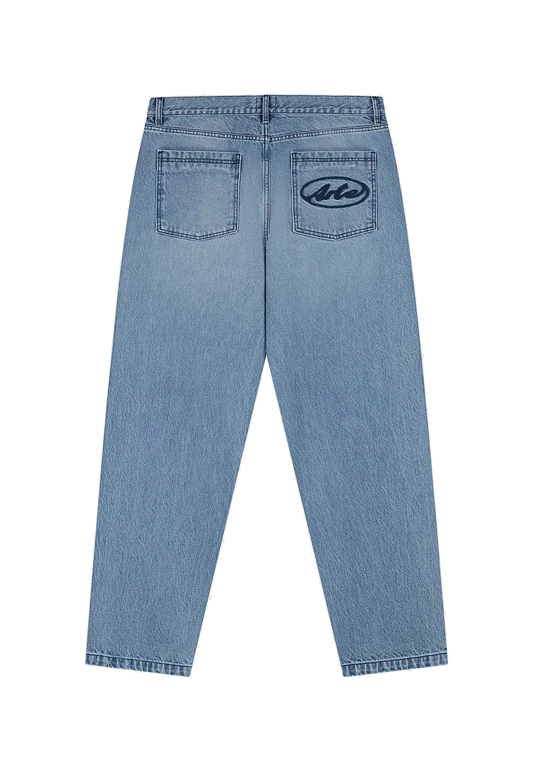Jeans Man Logo Tasche mit Logo Hosen Denim Bleach
