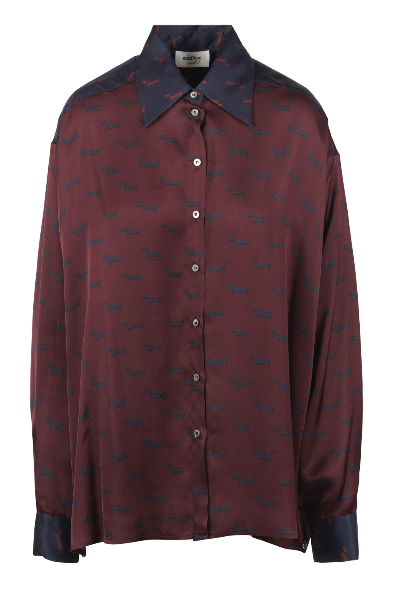 Ottod'ame - Shirt - 461357 - Bordeaux/blu In Multi