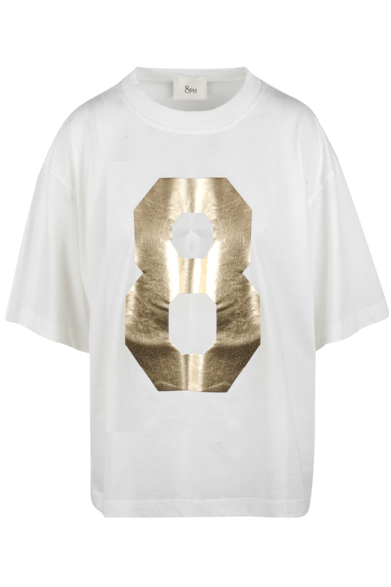 8pm - T-shirt - 460231 - White/gold In White