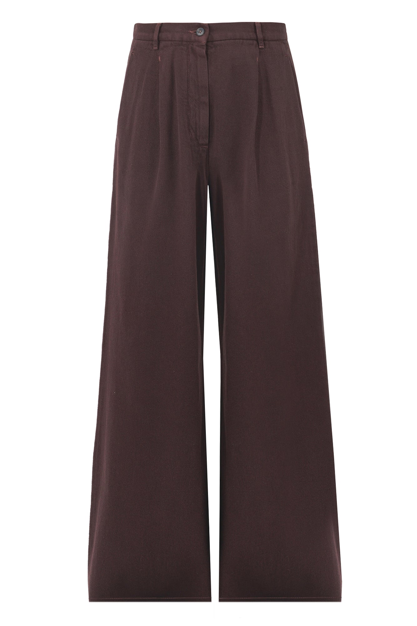 Weekend Max Mara Nanda Pleated High Waist Wide Leg Jeans In Brown