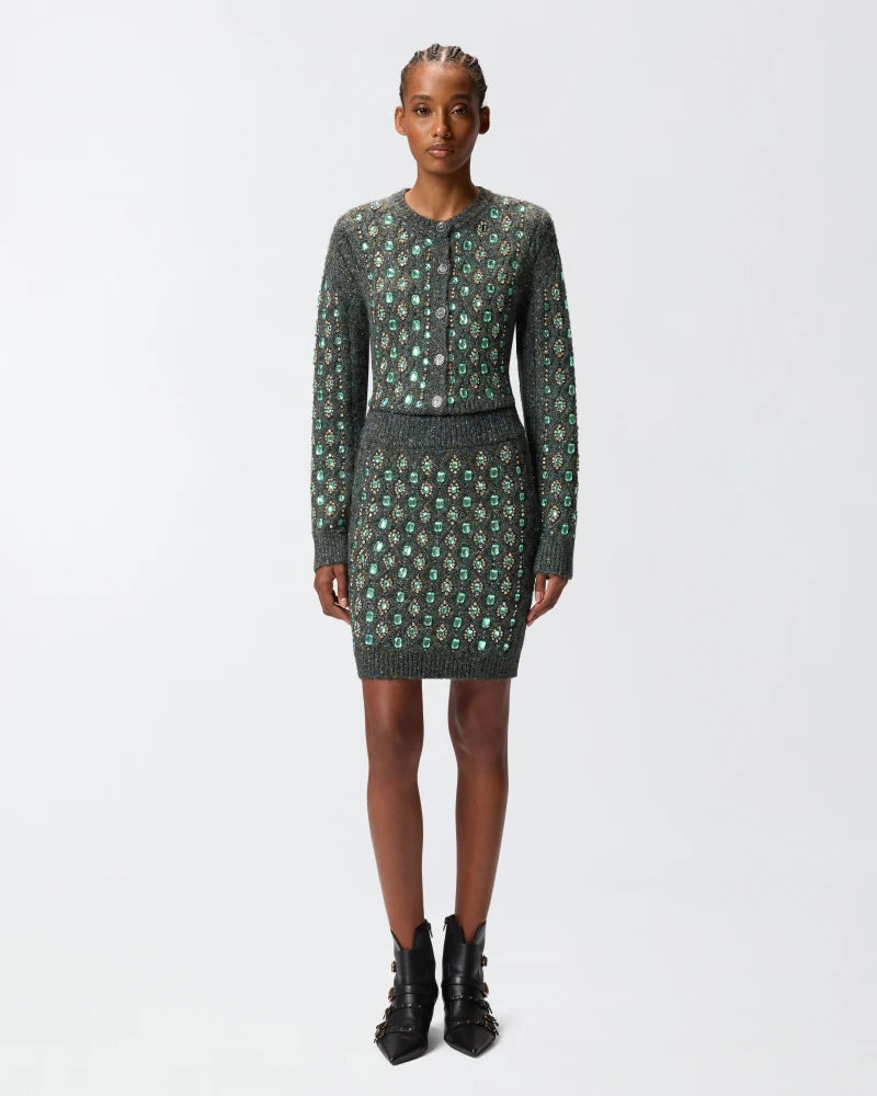 Pinko Strong Enough Skirt Muline And Fw25 In Green