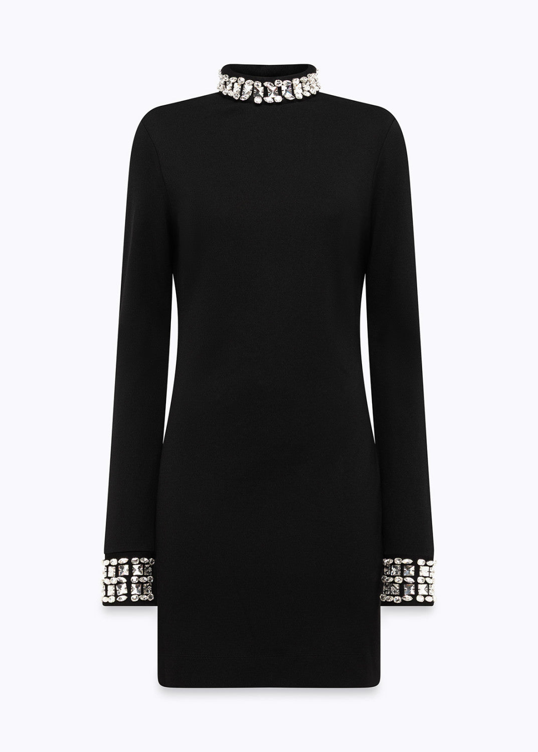 Blugirl Black Mini Dress With Silver Embellishments And V-cut Back In Black