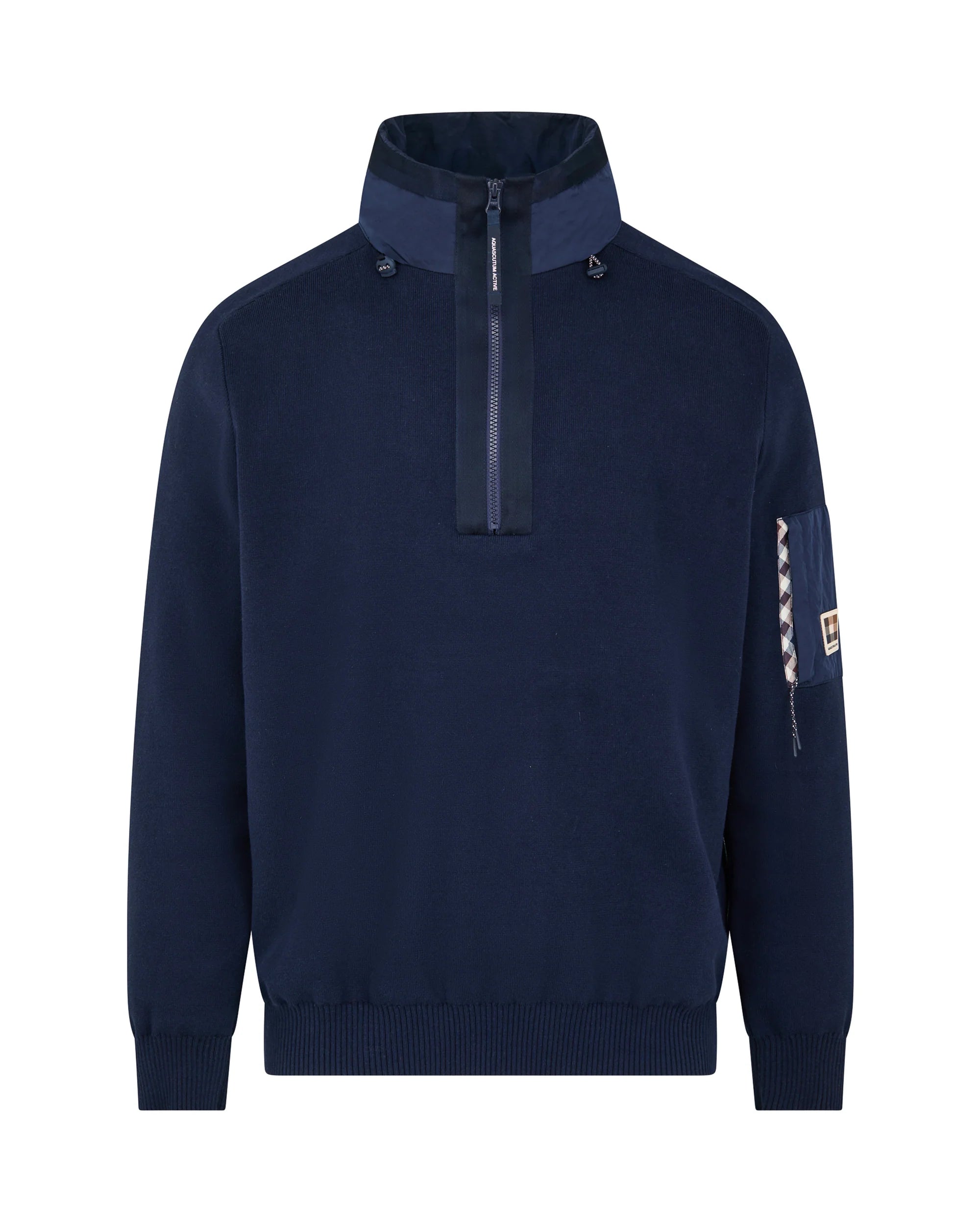 Aquascutum katoenen gebreide 1/4 rits trui AA_A006_WO002