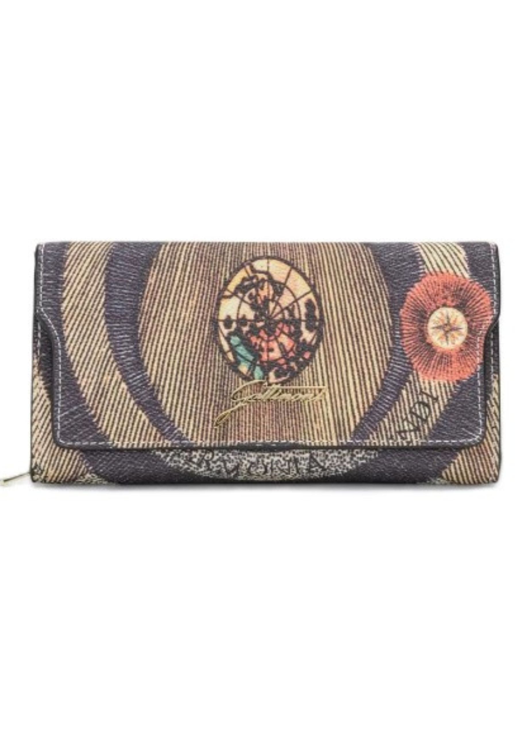 Gattinoni Planetarium L Flap Wallet Pvc In Nero