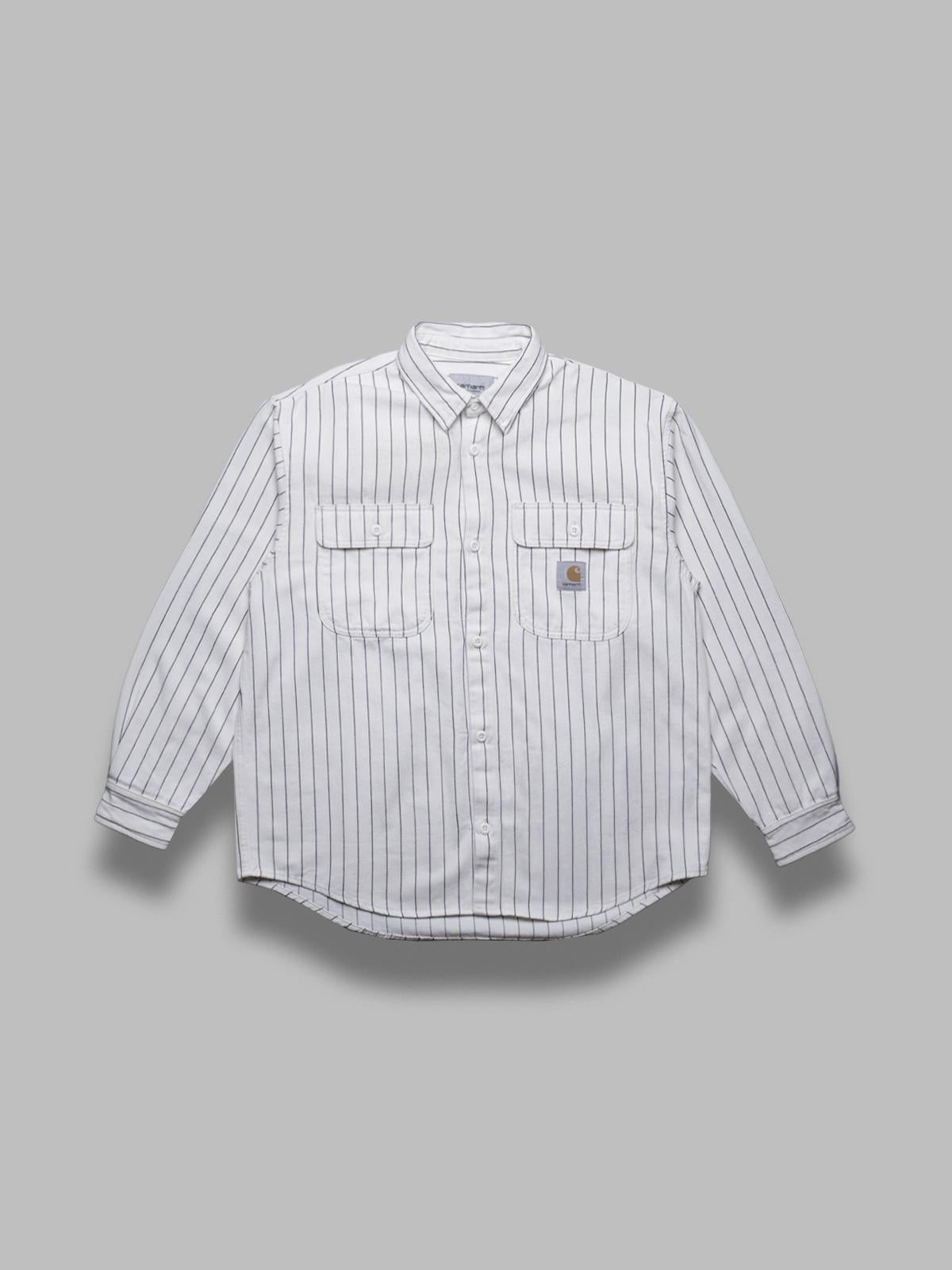 hendry shirt jac 100% cotton 'fountain' twill, 8 oz seaton stripe, wax dark rinsed