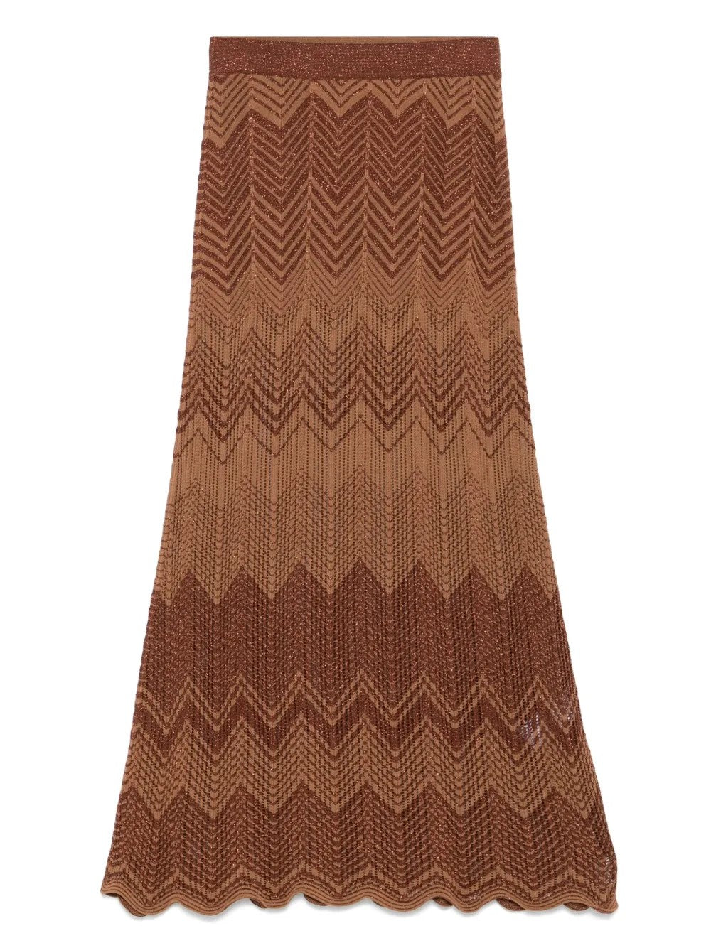 Akep Maxirock Aus Zickzack-strick In Marrone