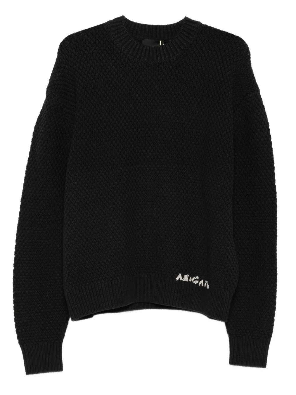 Axel Arigato Textured Knit Crew-neck Sweater In Burgundy