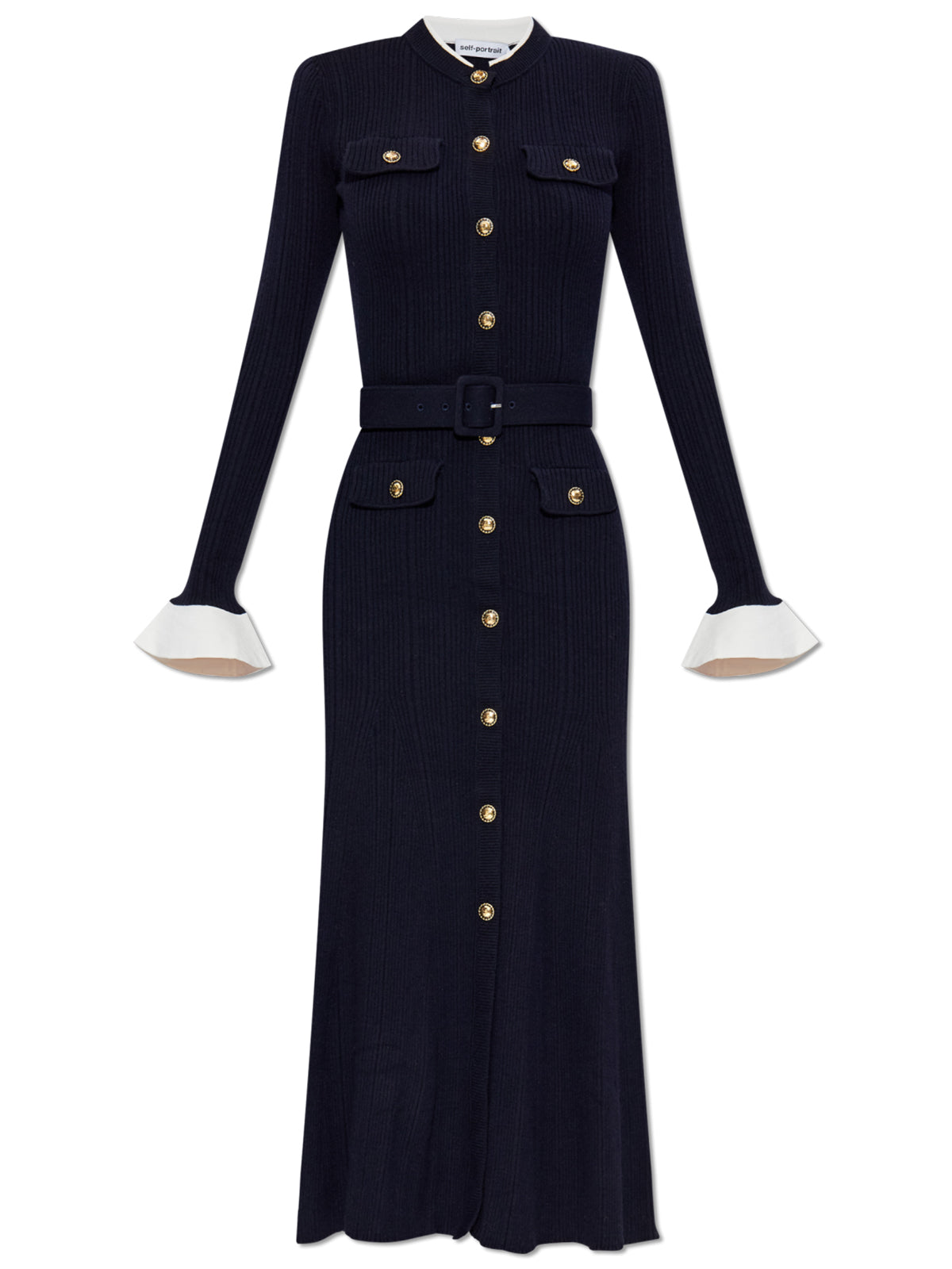 Self-portrait Midi Dress In Blue