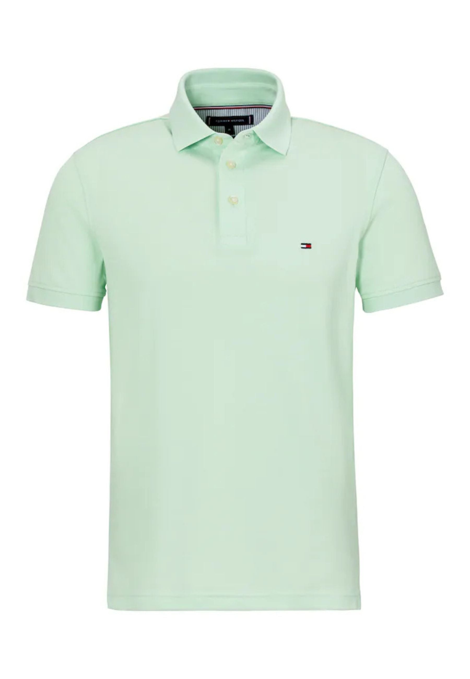 Tommy Hilfiger Mint Short-sleeved Polo Shirt With Logo In Green