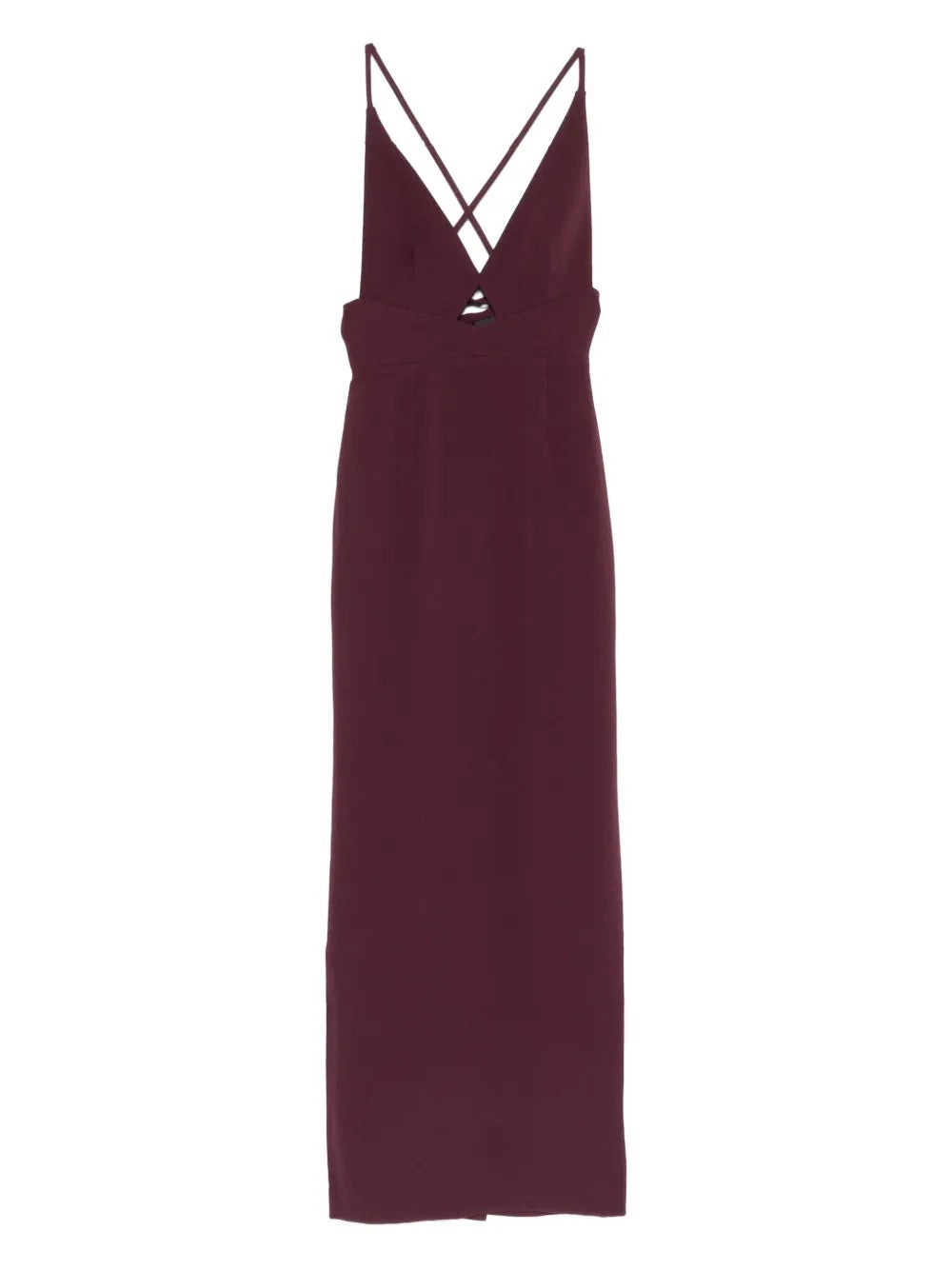 Solace London Cross-back Maxi Dress In Burgundy