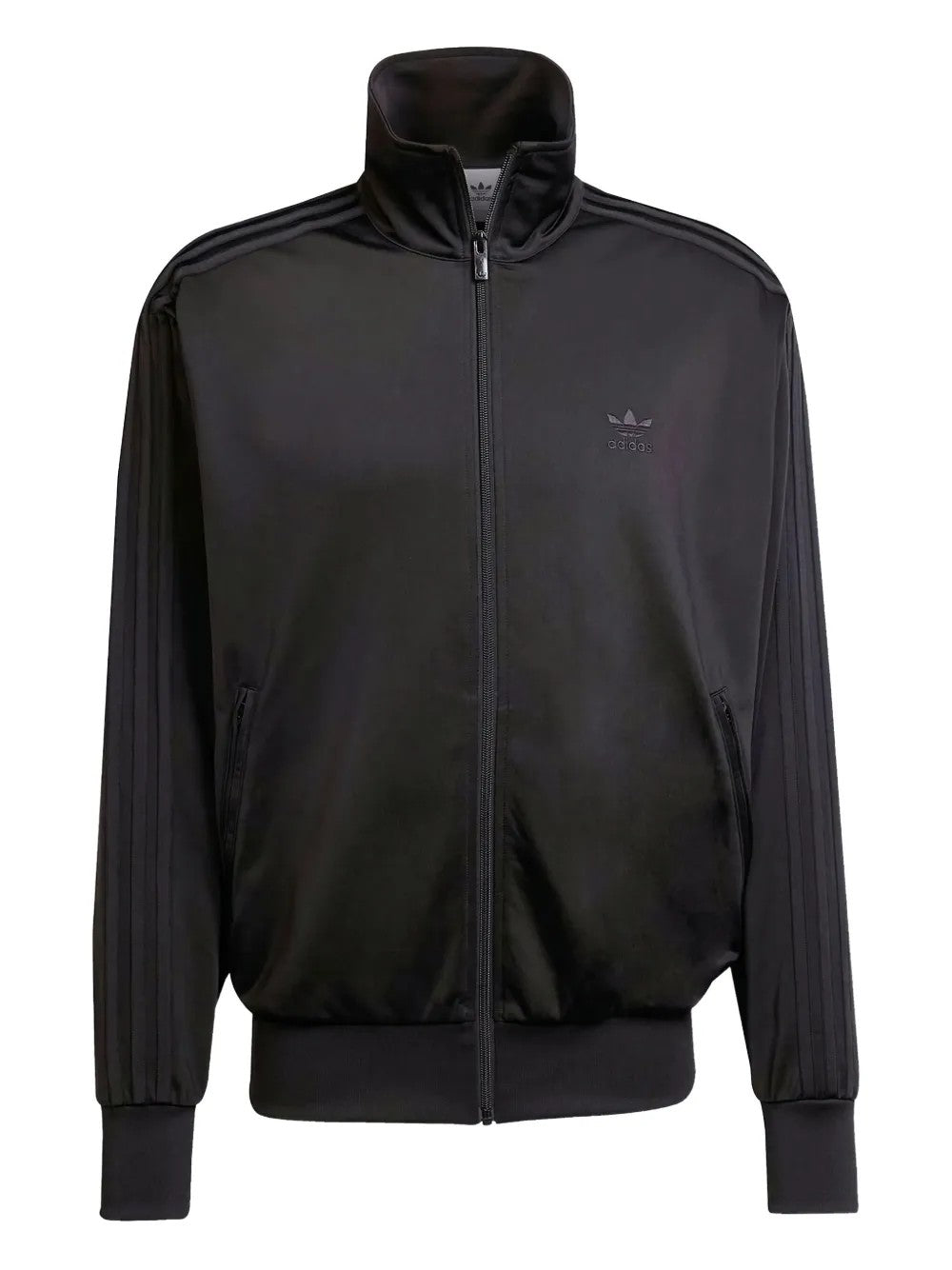 Adidas Originals Three-stripe Zip-up Sweatshirt In Black