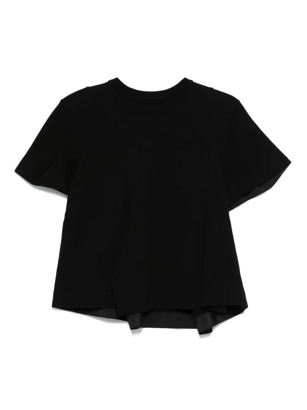 Sacai Ruffled T-shirt In Black