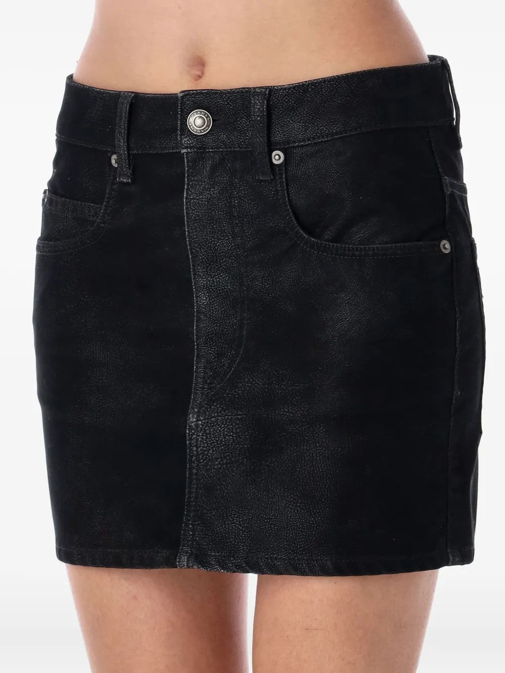 Isabel Marant Étoile Isabel Marant Etoile Black Synthetic Leather Kimmy Mini Skirt In Black
