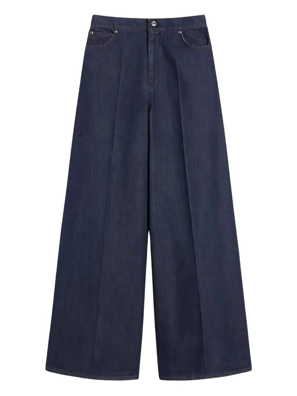 Max Mara Wide-leg Denim Trousers Five Pockets In Blue
