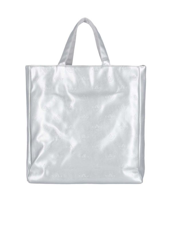 Adidas Originals Dual Handle Rectangular Tote Bag In Silver