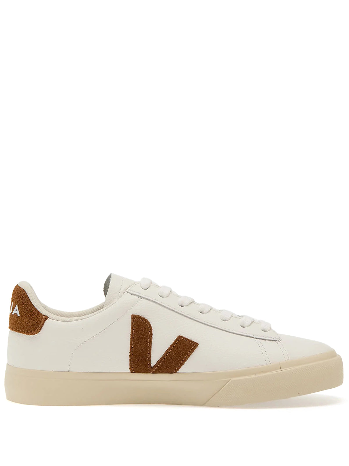 Veja Campo Leather Sneakers White Cognac In Brown
