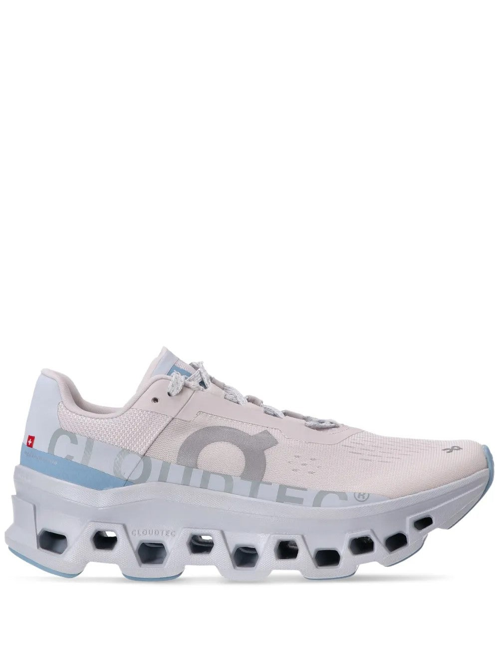 On-running Womens Frost Wash F Cloudmonster Chunky-sole Mesh Low-top Trainers In Blue