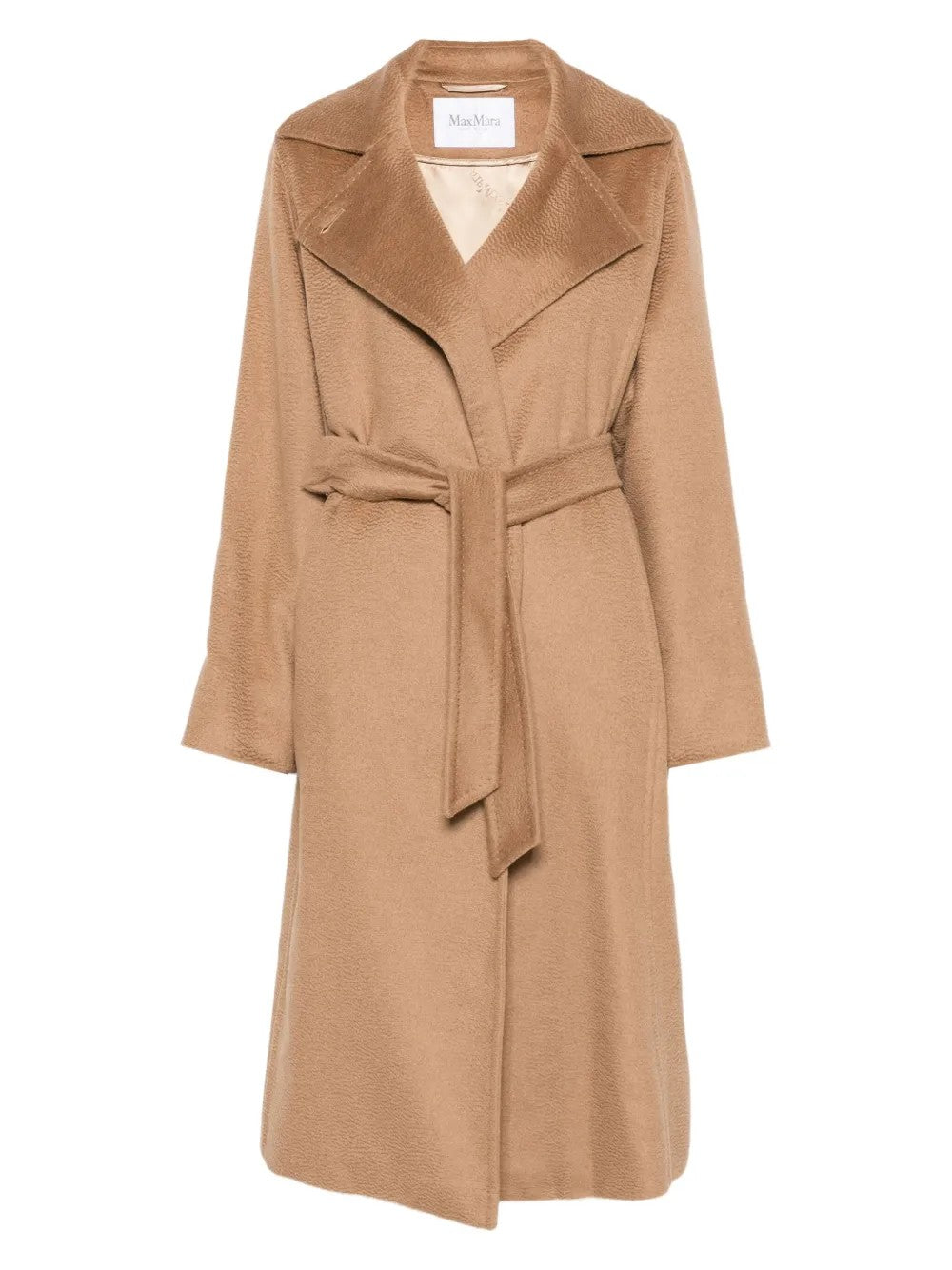 Max Mara Belted Notched-lapel Coat In Multi