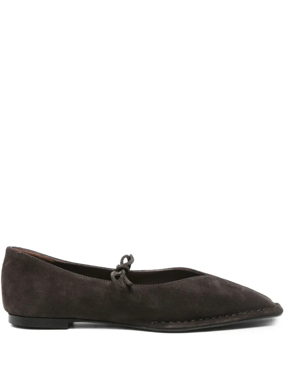 Alohas Sway Suede Coffee Brown Leather Ballet Flats In Brown