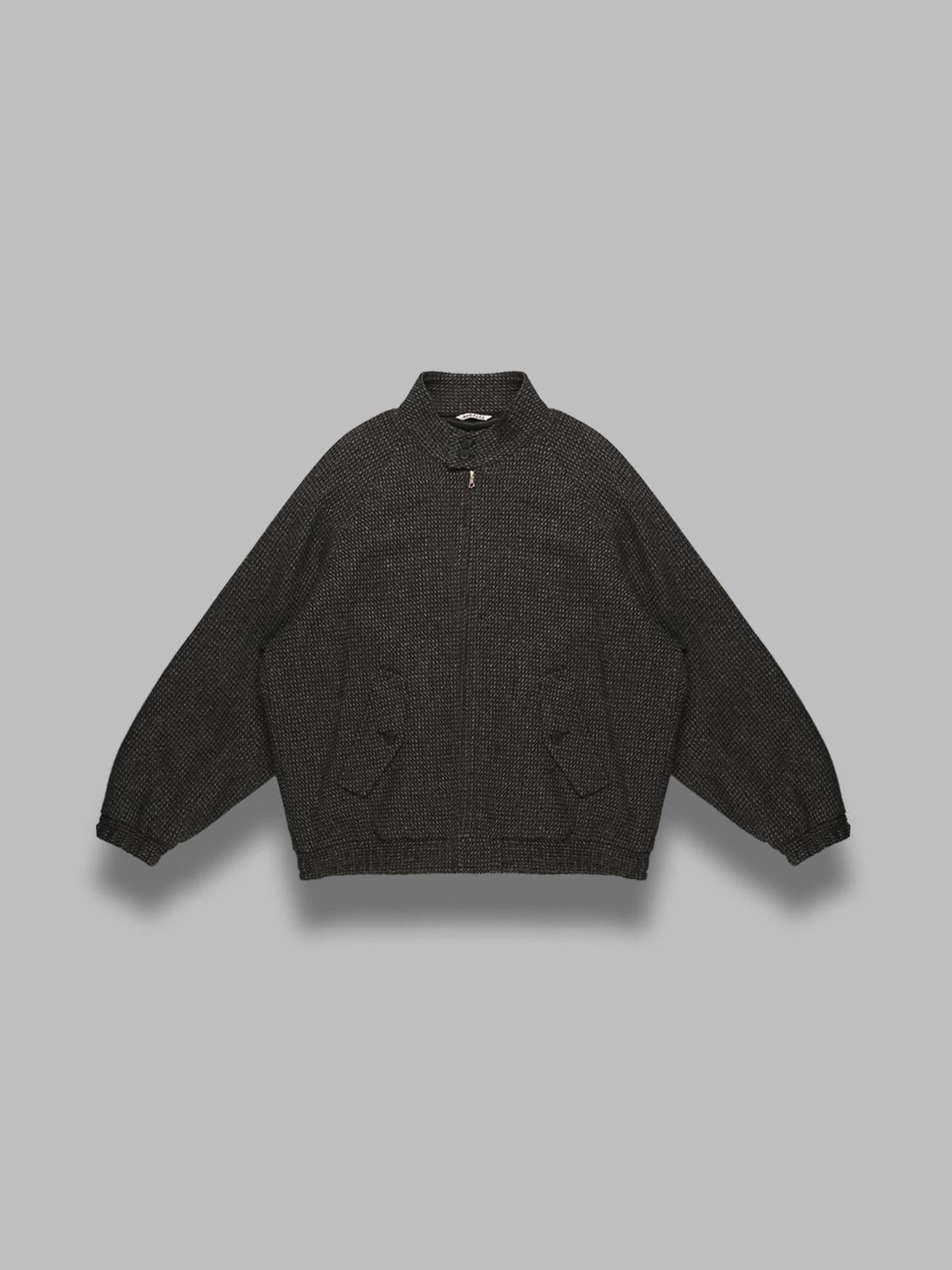 alpaca wool silk tweed zip blouson