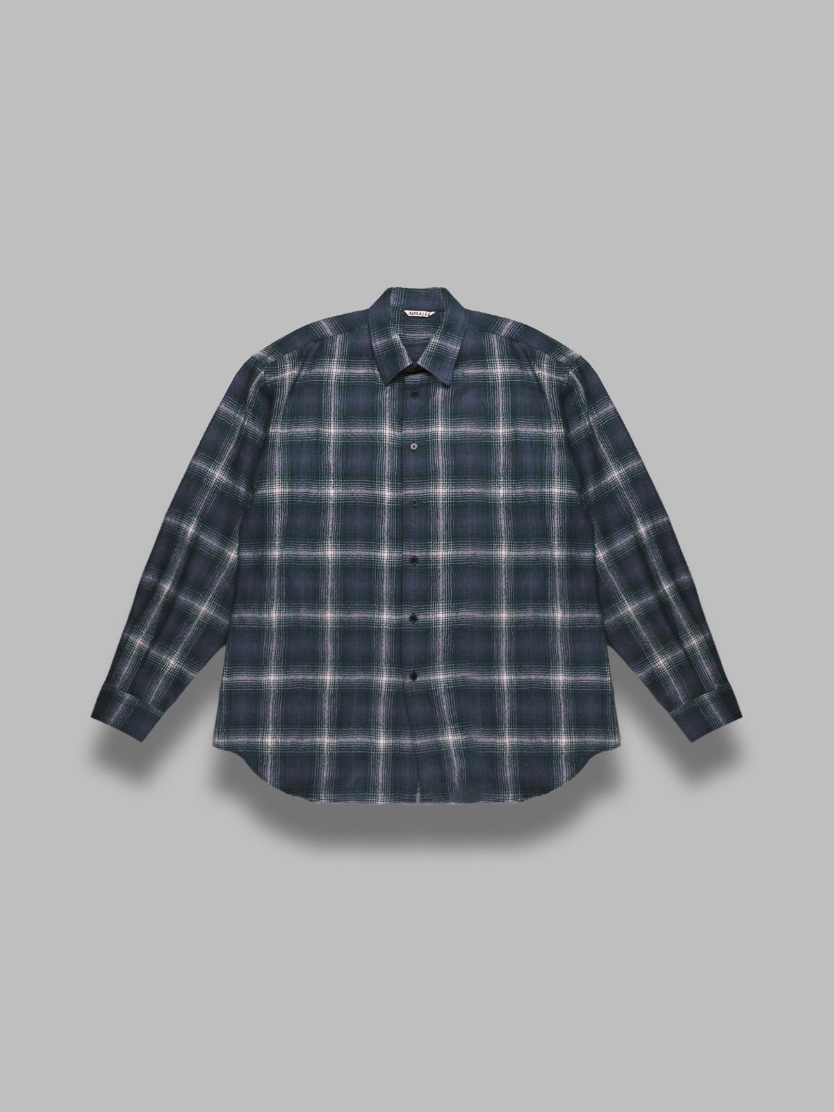 airy wool check shirt