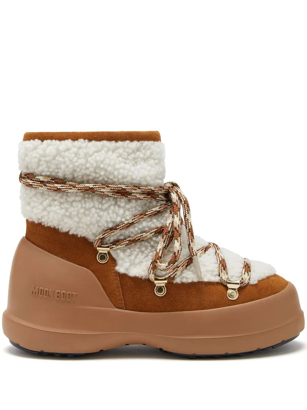 Moon Boot Shearling And Suede Winter Boots In Brown
