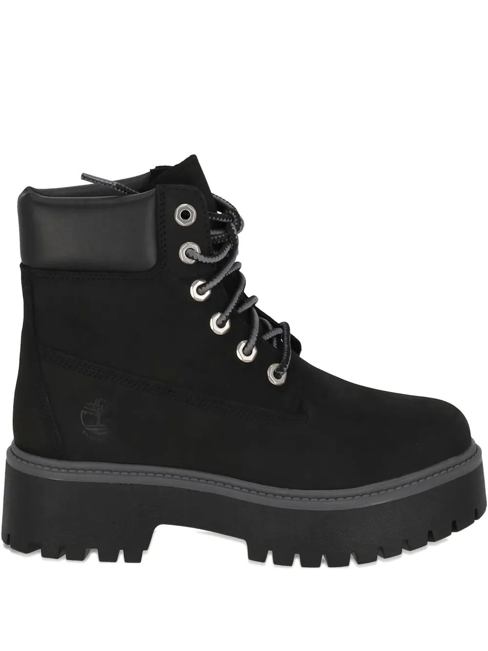 Timberland Stone Street Leather Platform Ankle Boots In Black