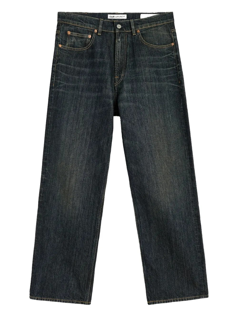 Our Legacy Straight Leg Five-pocket Trousers With Belt Loops In Gray