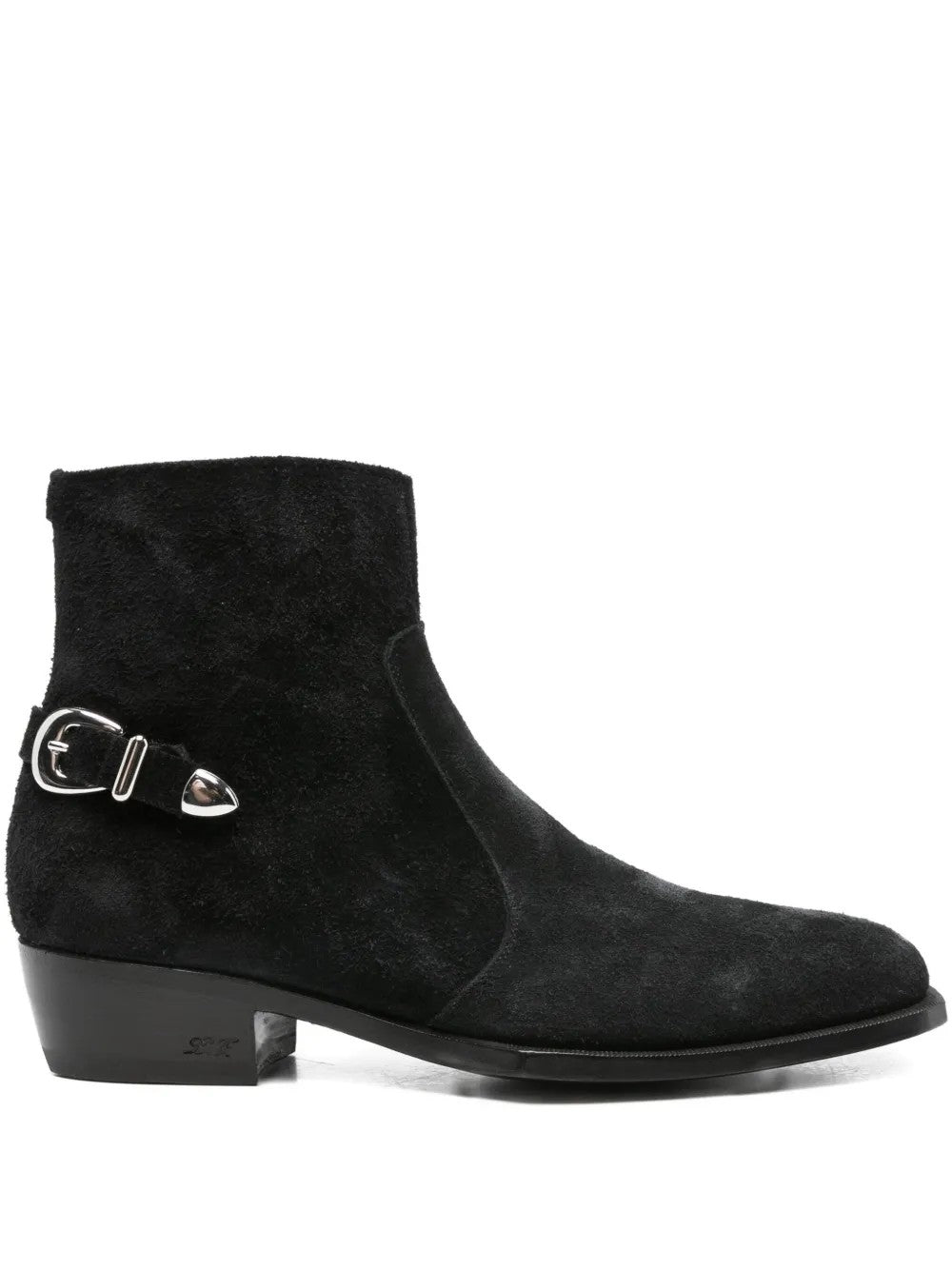 Lidfort Buckle-detail Suede Boots In Black