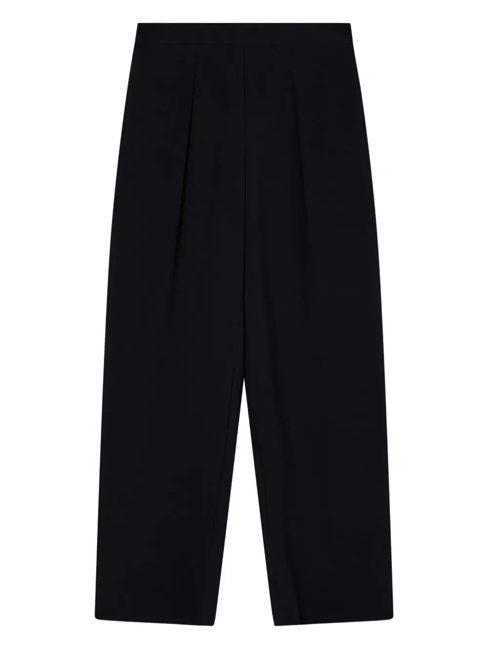Emporio Armani Cotton Blend Trousers With Elastic Waistband In Black