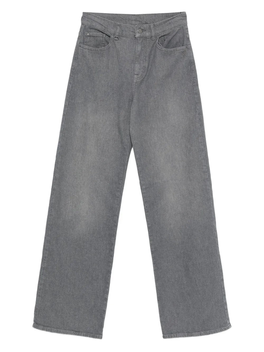 Emporio Armani Medium Waist Denim Jeans In Gray