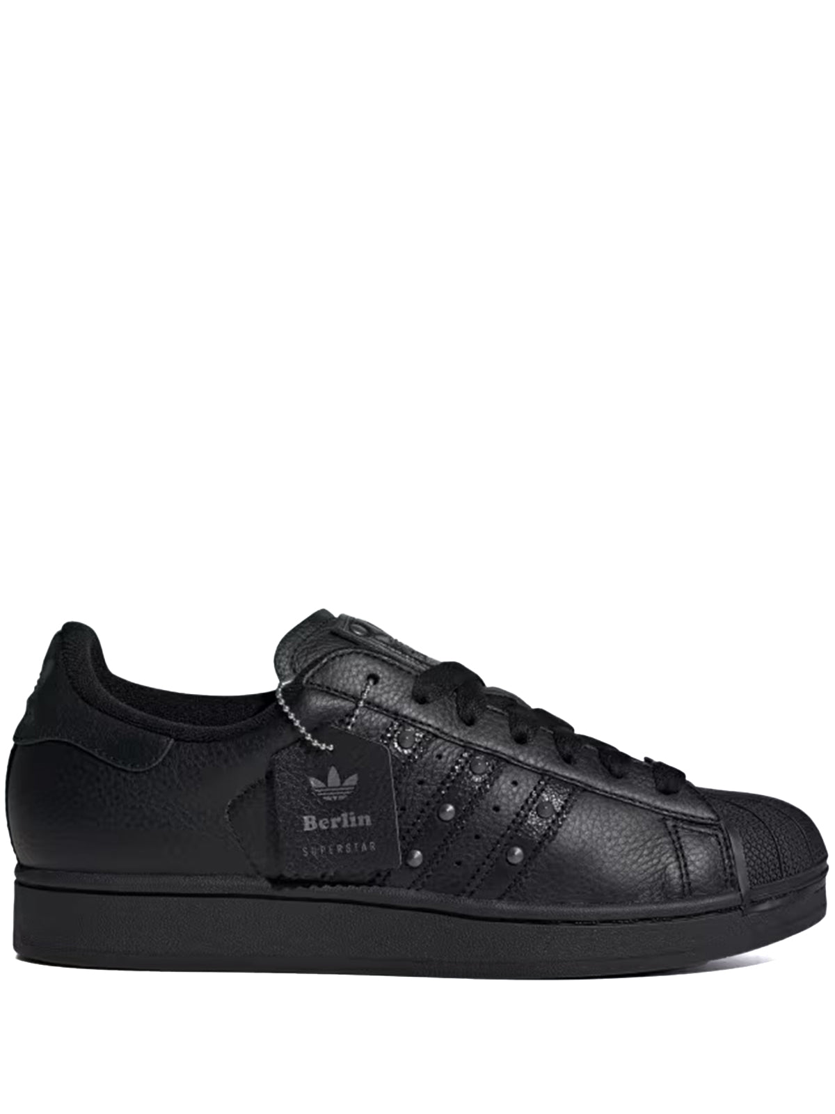 Adidas Originals Womens Core Black Carbon Iron M Superstar Ii Leather Trainers In Black